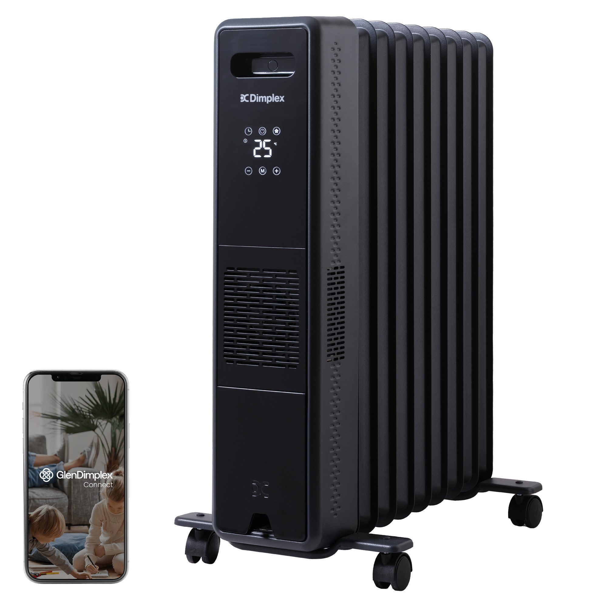 Dimplex Elektro-Heizkörper Dimplex ECO Edge Ölfreier Elektroheizkörper 2400W – WLAN-App, Turbo, 7