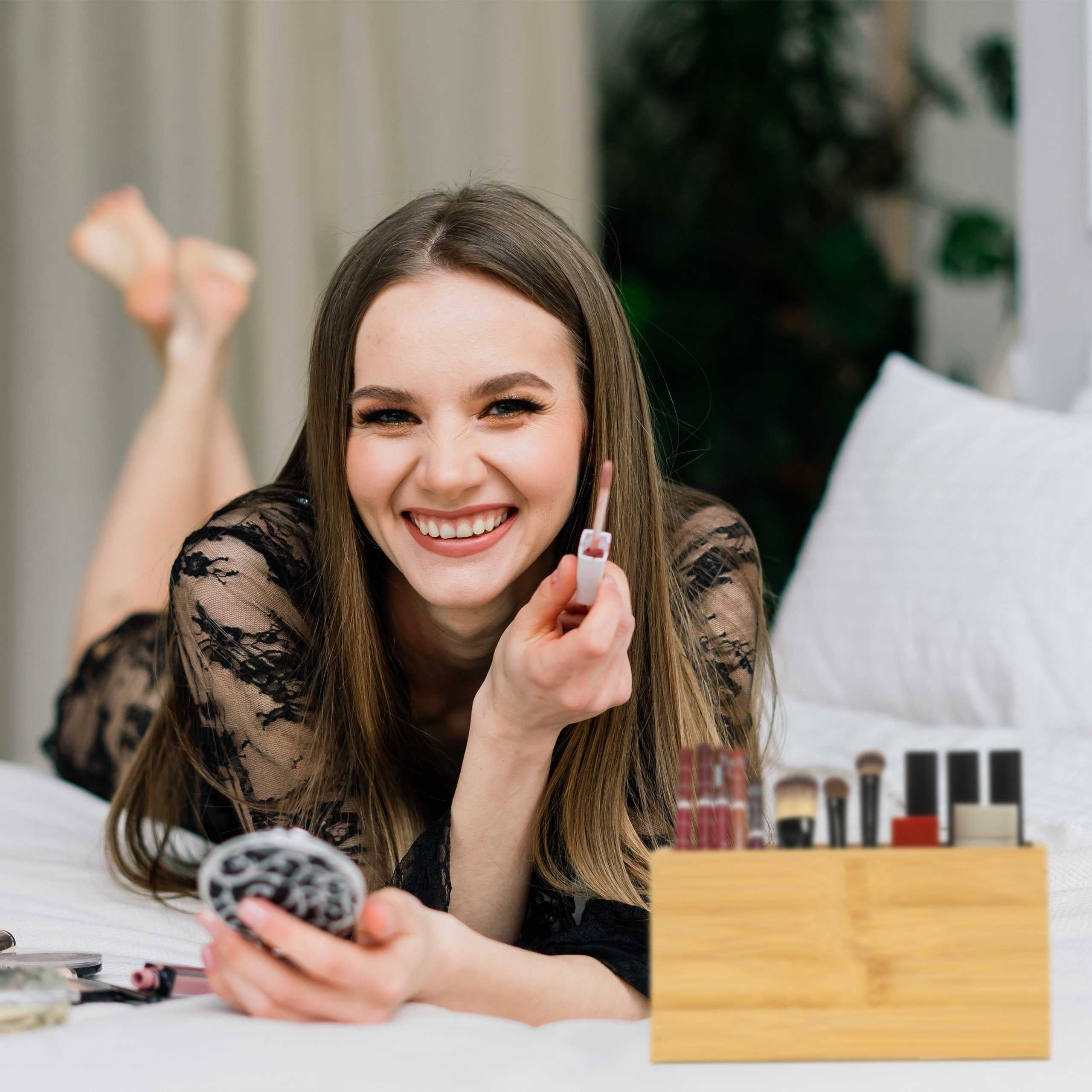 relaxdays Aufbewahrungsbox Ordnungsbox Bambus