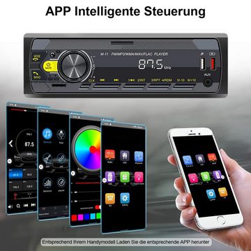yozhiqu 12V Auto-MP3-Player Bluetooth-Freisprecheinrichtung FM-Autoradio MP3-Player (Bunte Beleuchtung Audio-Zentralsteuerung Modifikation)