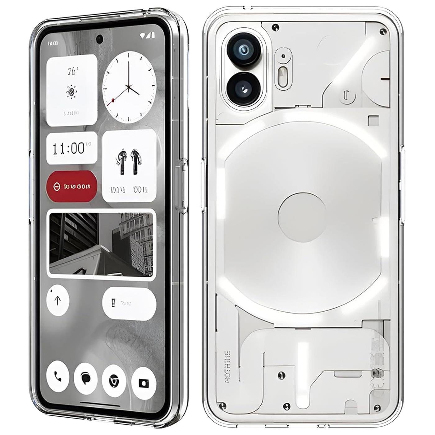CoolGadget Handyhülle Silikon Handy Hülle Slim für Nothing Phone 2 6,7 Zoll, dünne TPU Schutzhülle Case in transparent / durchsichtig