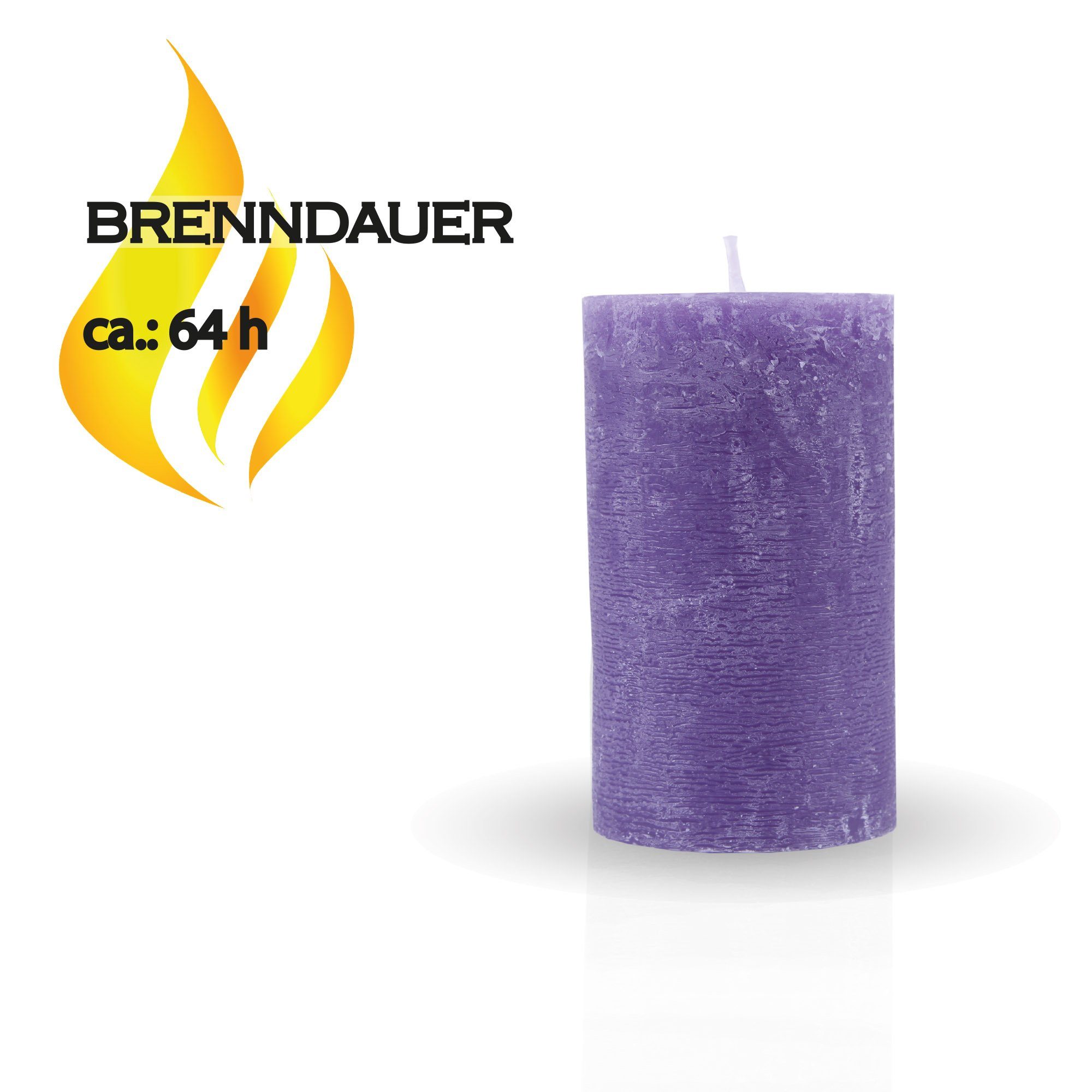 HS Candle Stumpenkerze Rustikale Antik Kerze (vers. Farben / Größen), Duftfreie Altarkerze - Dekokerze - lang Brenndauer - Retro