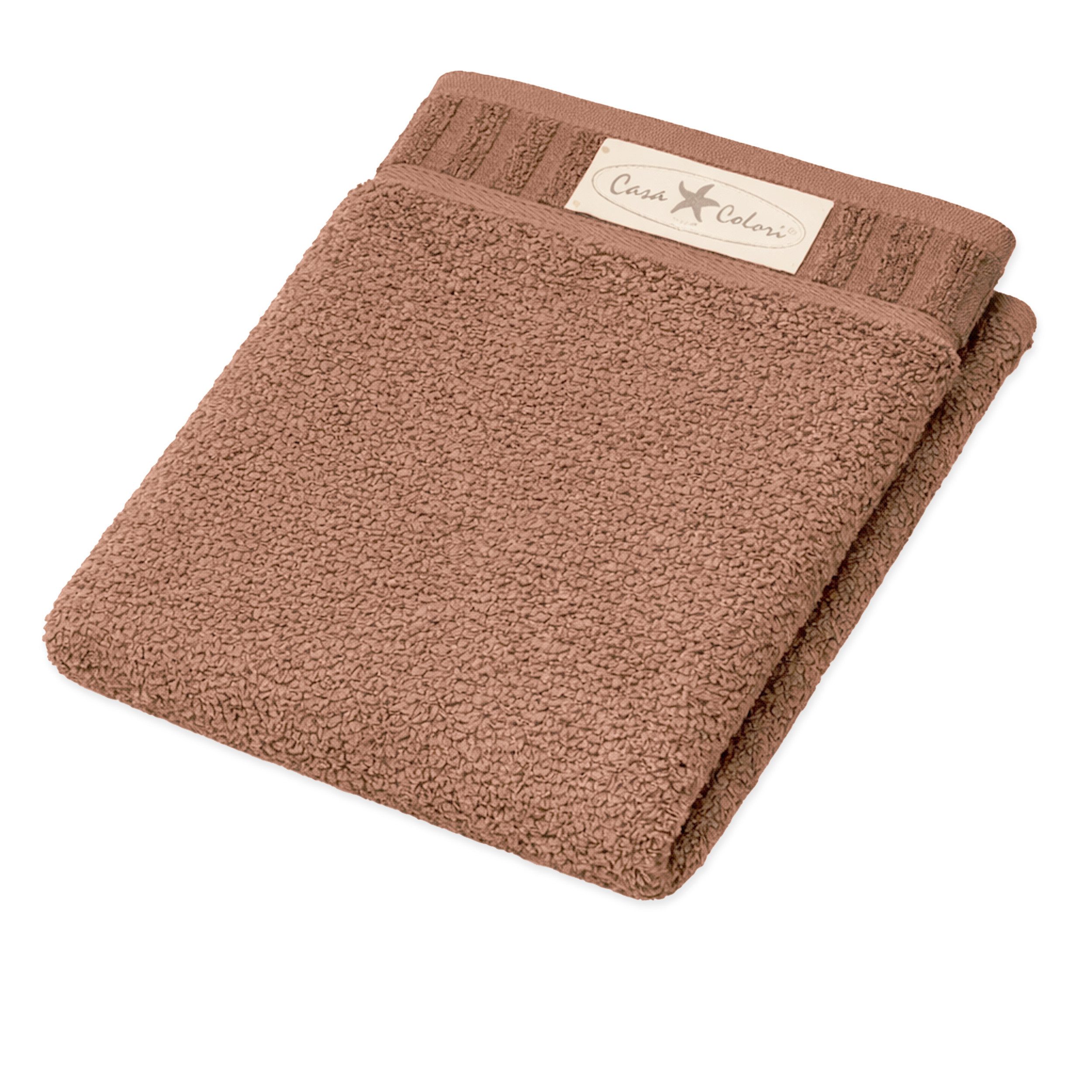 Casa Colori Handtuch Uni, Frottier (1-St), Hohe Farbbrillanz, Einfache Pflege