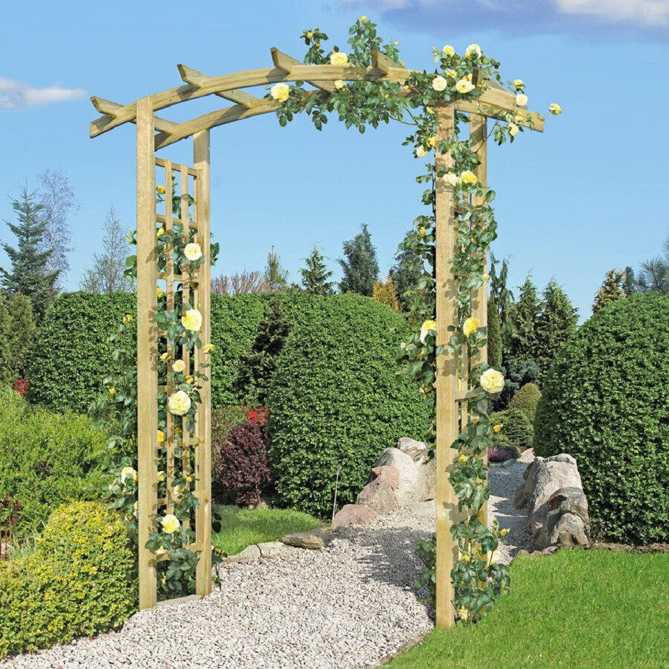 Gartenpirat Pergola Torbogen Pergola Holzbogen aus Holz KDI mit Rankgitter günstig online kaufen