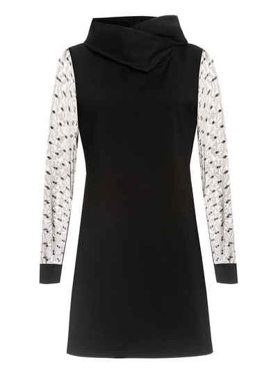 Pussy Deluxe Sweatkleid Black Dots Shawl Hooded