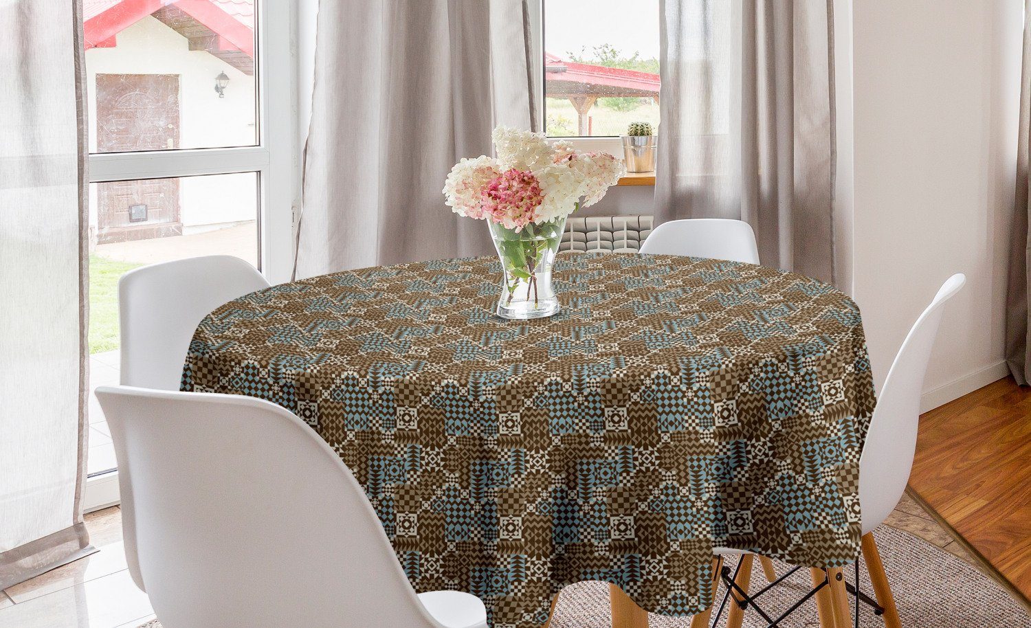 Esszimmer -Herbst-Töne Abdeckung Tischdecke Dekoration, für Abakuhaus Küche Tischdecke Abstrakt Kreis Chaotic Stil