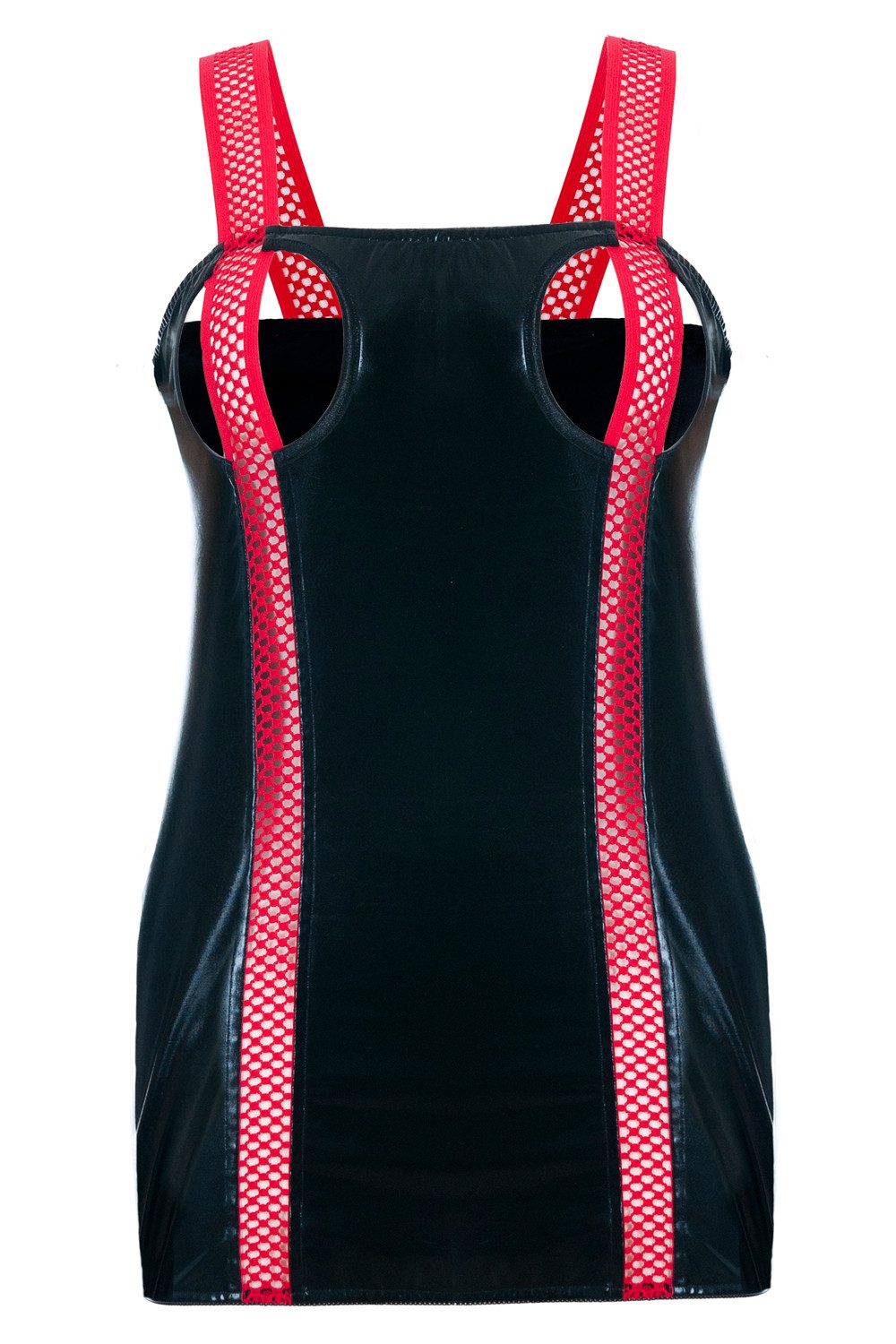 Andalea Negligé Schwarzes Wetlook Chemise mit Öffnung an der Brust Damen Ne günstig online kaufen