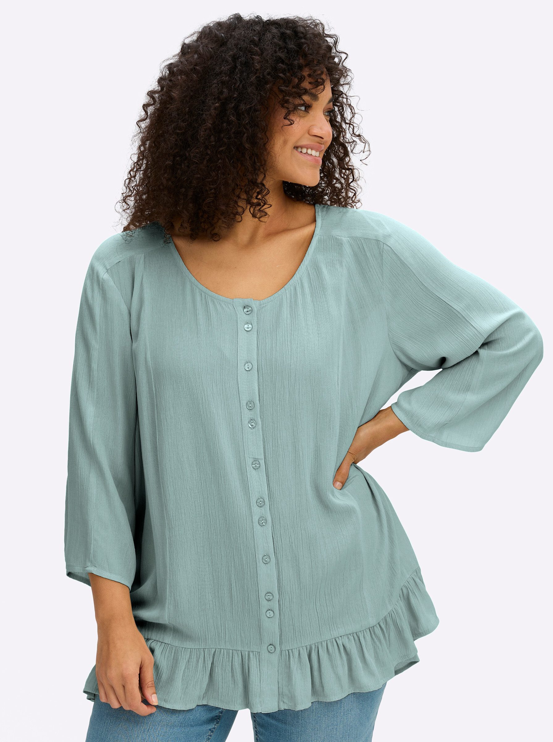 Sheego Klassische Bluse Bluse 3/4-Arm