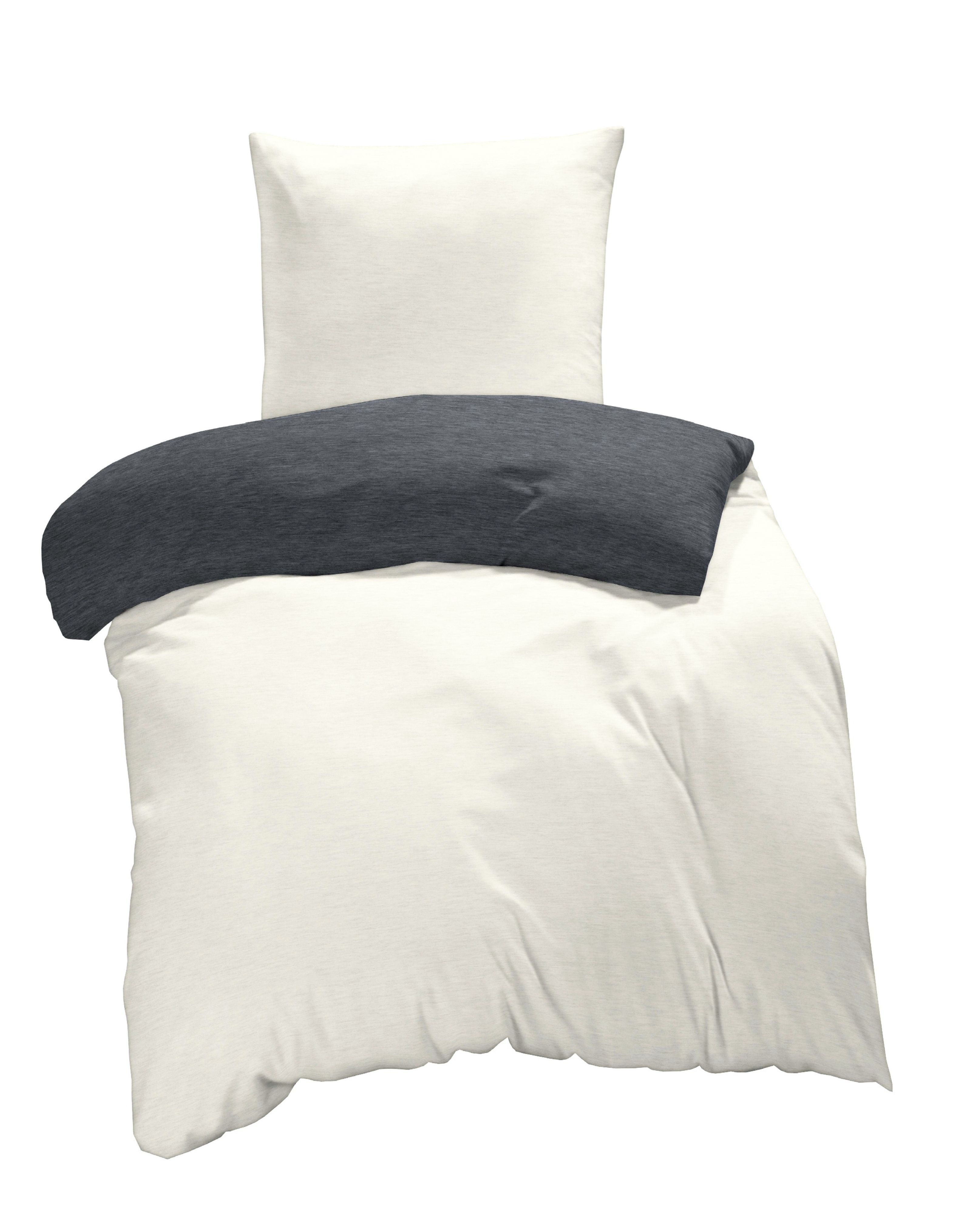 One Home Bettwäsche Melange, Flanell, 4 teilig, modern meliert, Baumwolle k günstig online kaufen