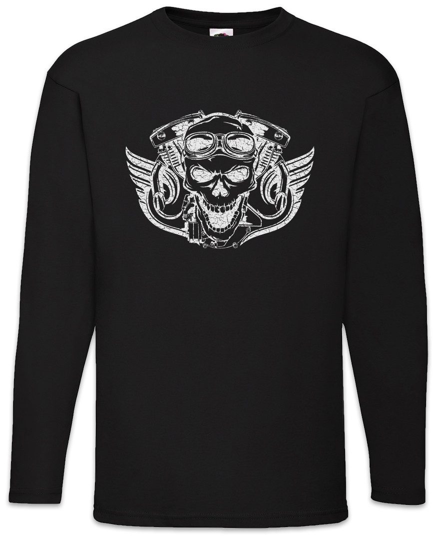 Langarmshirt Biker Skull I Langarm T-Shirt Club MC Rocker Adler Biker Eagle