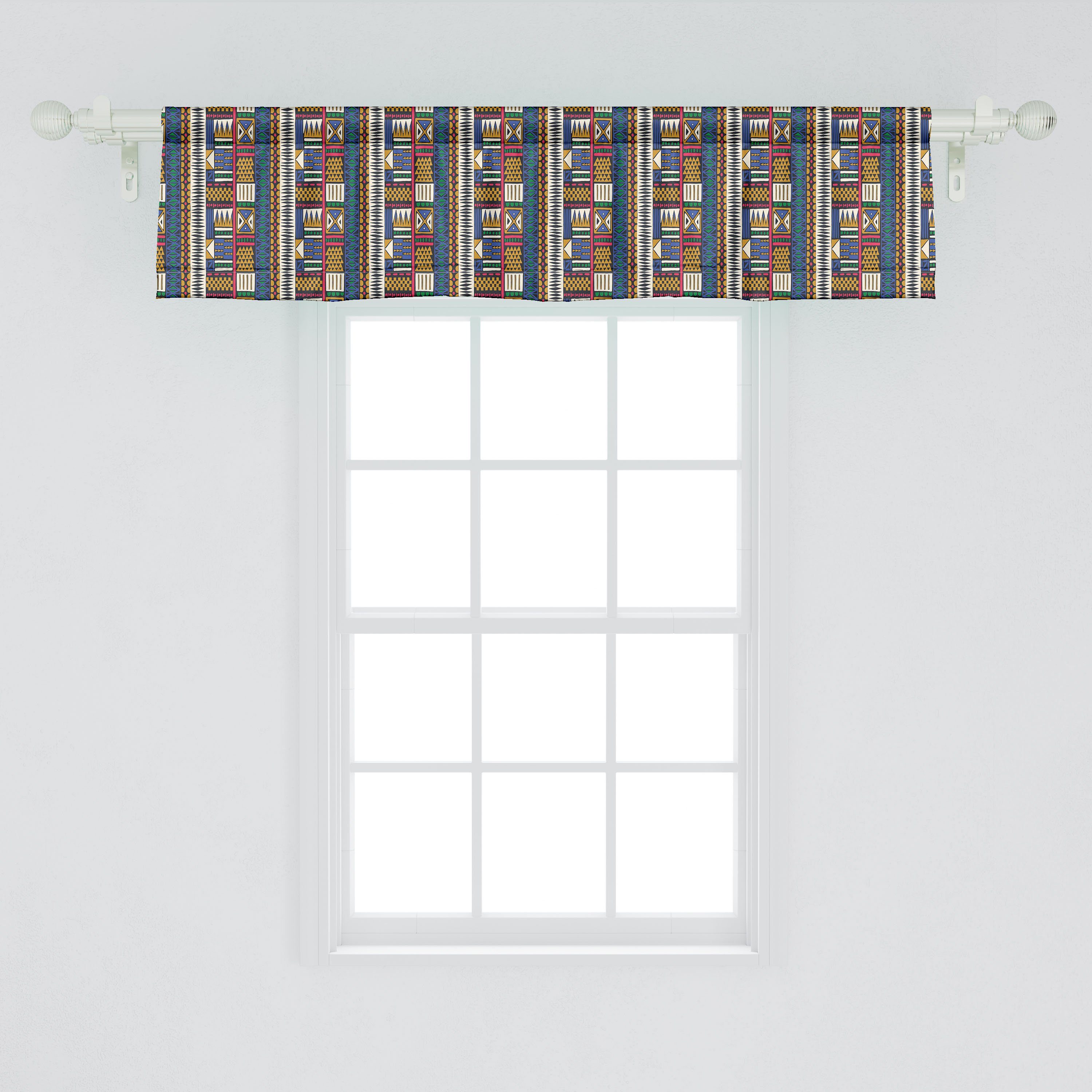 Schlafzimmer Tribal Volant Farben Motive Boho Vorhang Dekor mit Leuchtende Microfaser, Küche Stangentasche, für Abakuhaus, Scheibengardine