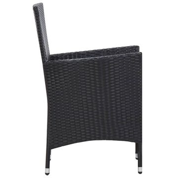 vidaXL Garten-Essgruppe 9-tlg Garten-Essgruppe Polyrattan Schwarz Sitzgruppe Set Sitzgruppe