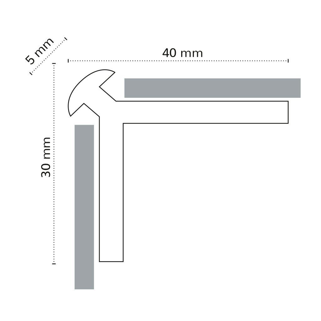 Slate Lite Abschlussprofil Außeneckprofil F-Line Stahloptik oder kleben schrauben, (1-St)