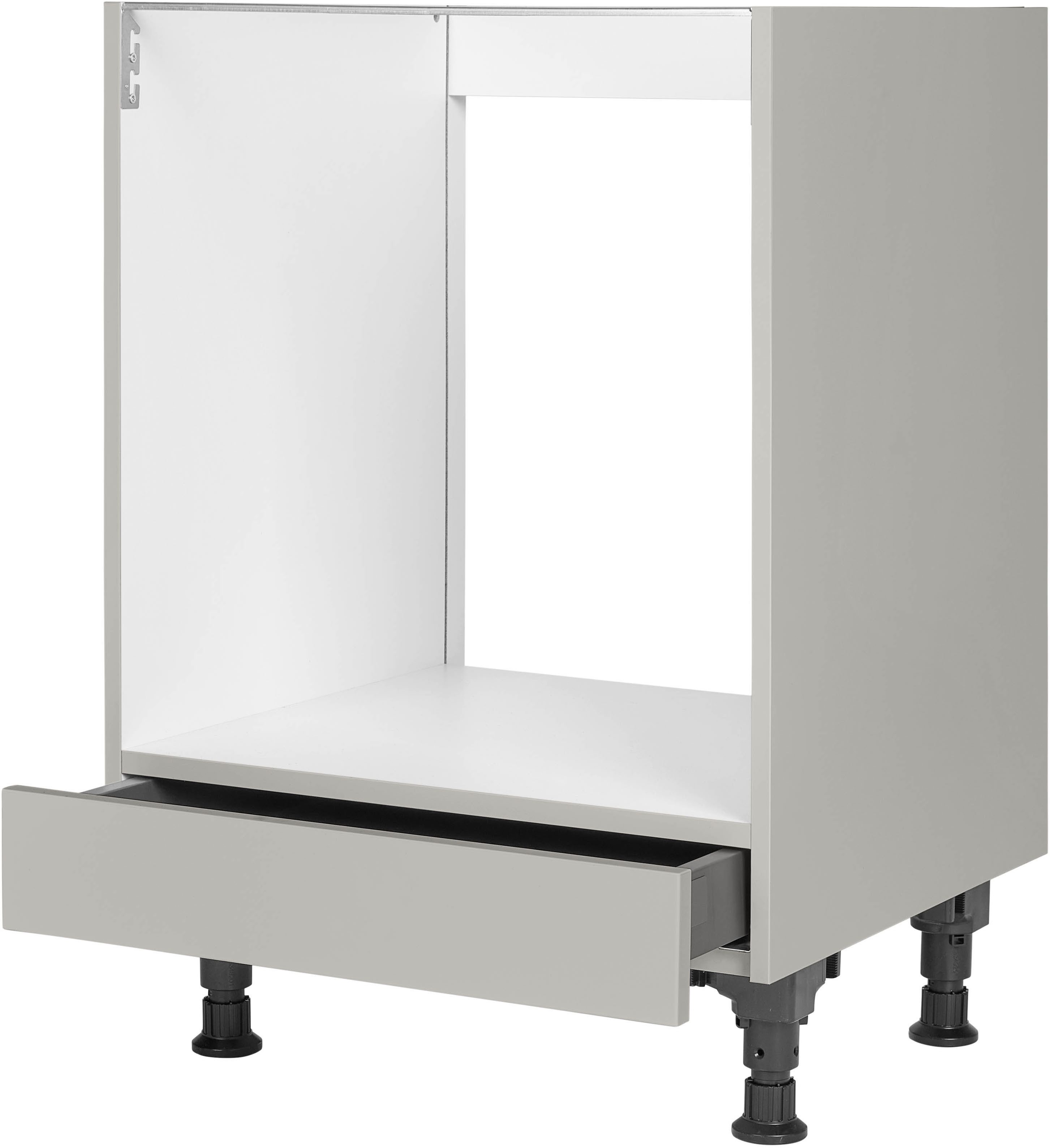 nobilia® Herdumbauschrank "Cascada", vormontiert, mit höhenverstellbaren Sockelfüßen, mit Backofenschublade, Breite 60 cm