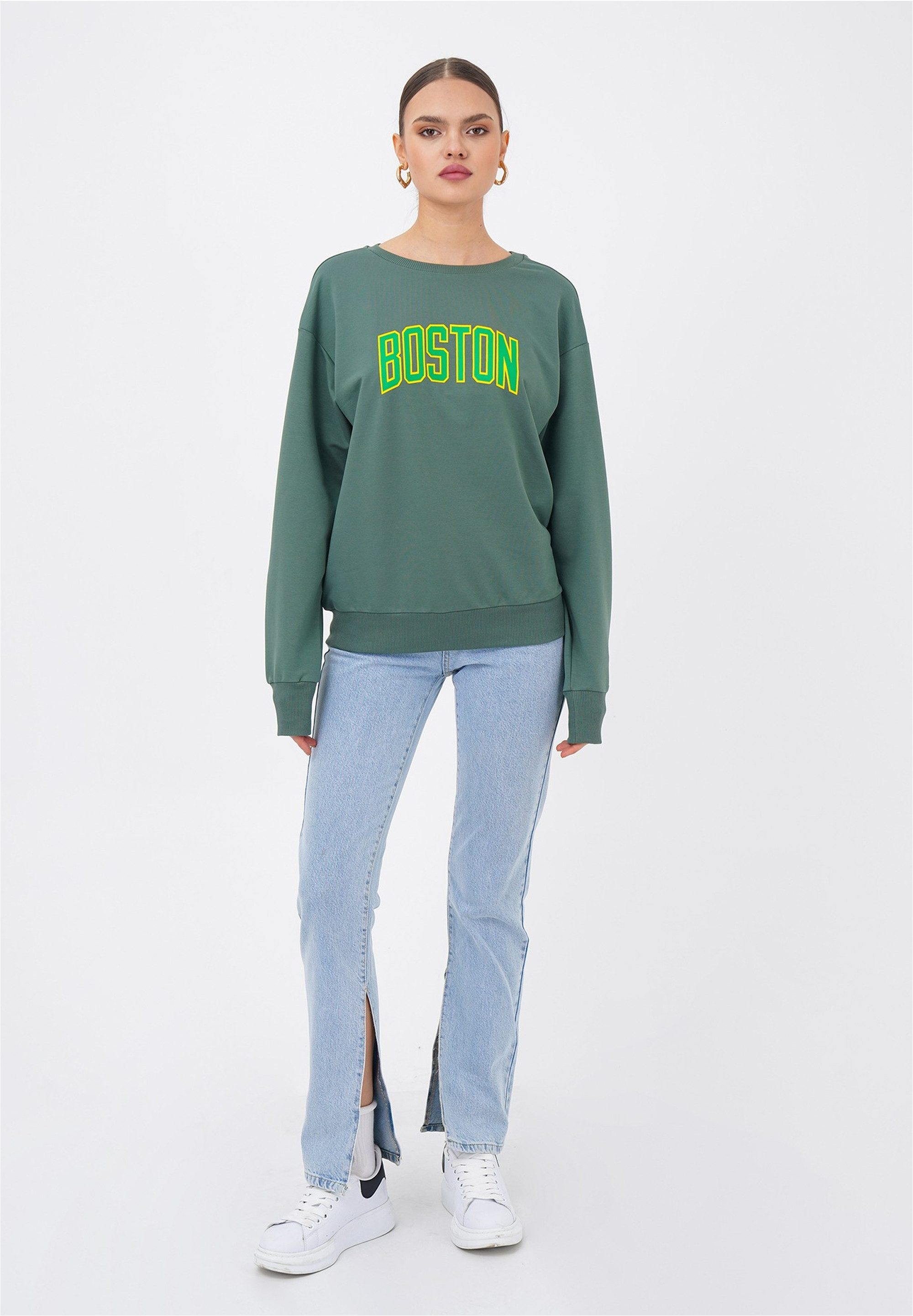 freshlions Sweatshirt "Boston", (1 tlg.), mit coolem Schriftzug günstig online kaufen