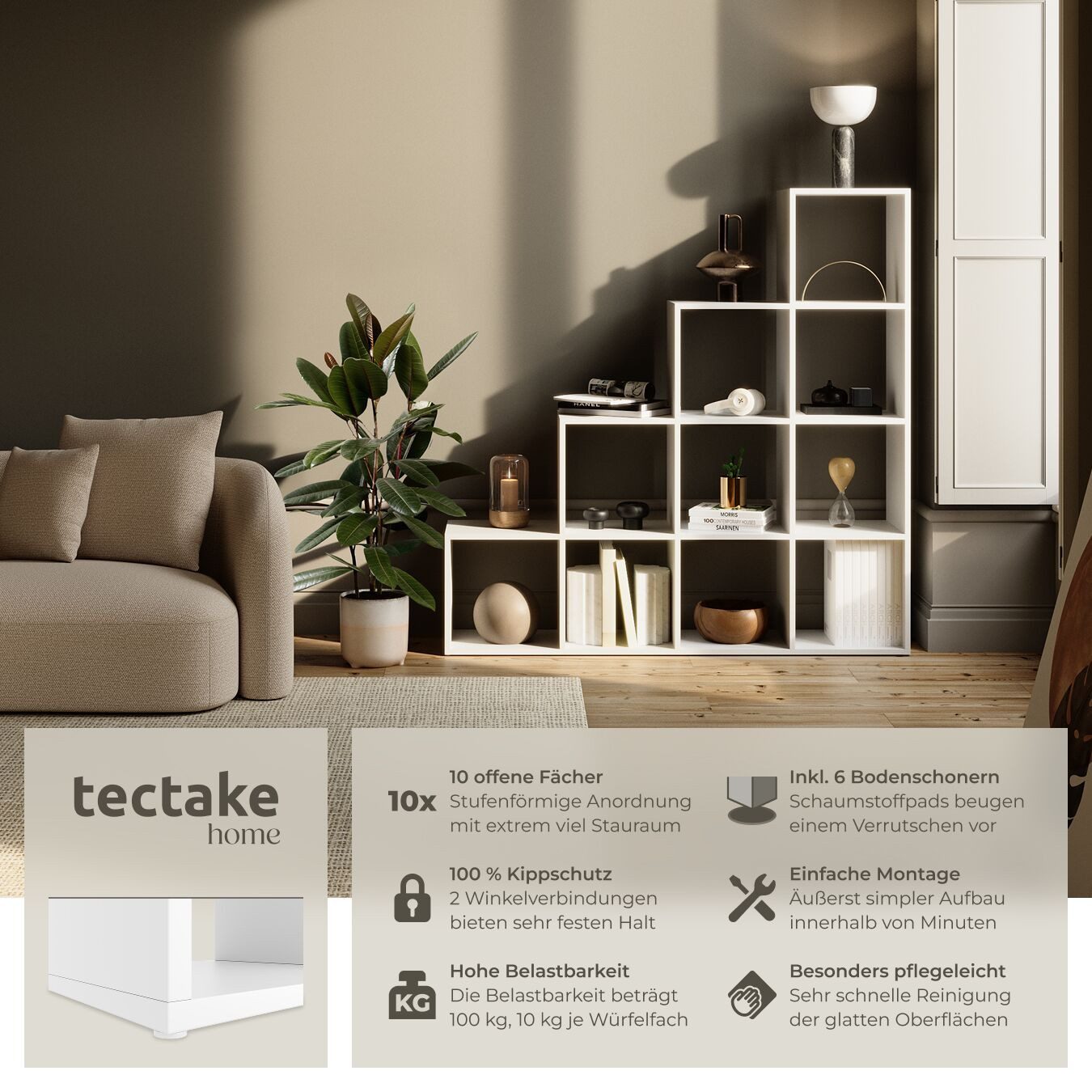 tectake Bücherregal Talisa, Set 1-tlg., praktisches Würfeldesign günstig online kaufen