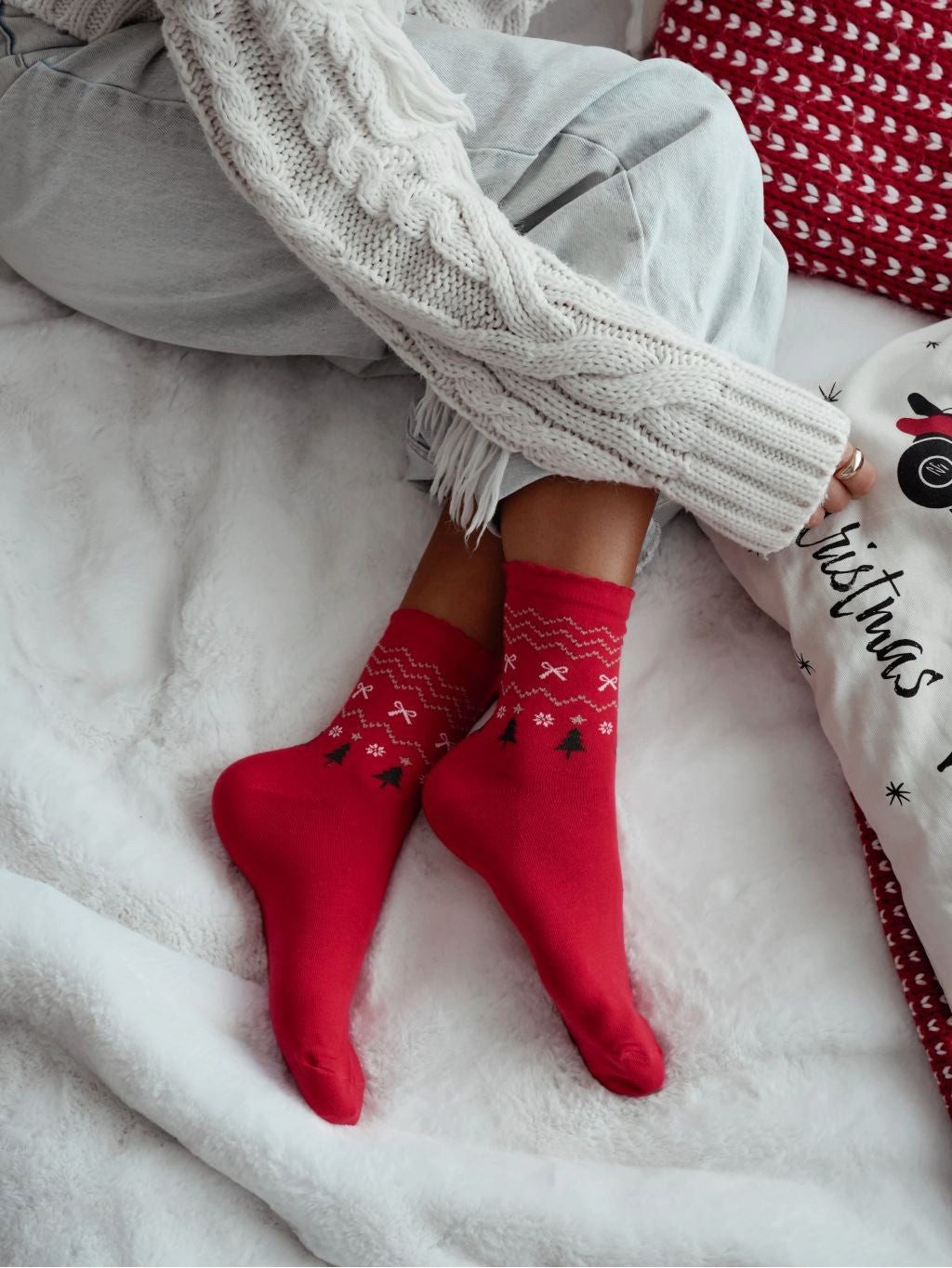 Socken 1 Paar Lycille Socken 37/41 aus Baumwolle für Weihnachten-Motiv