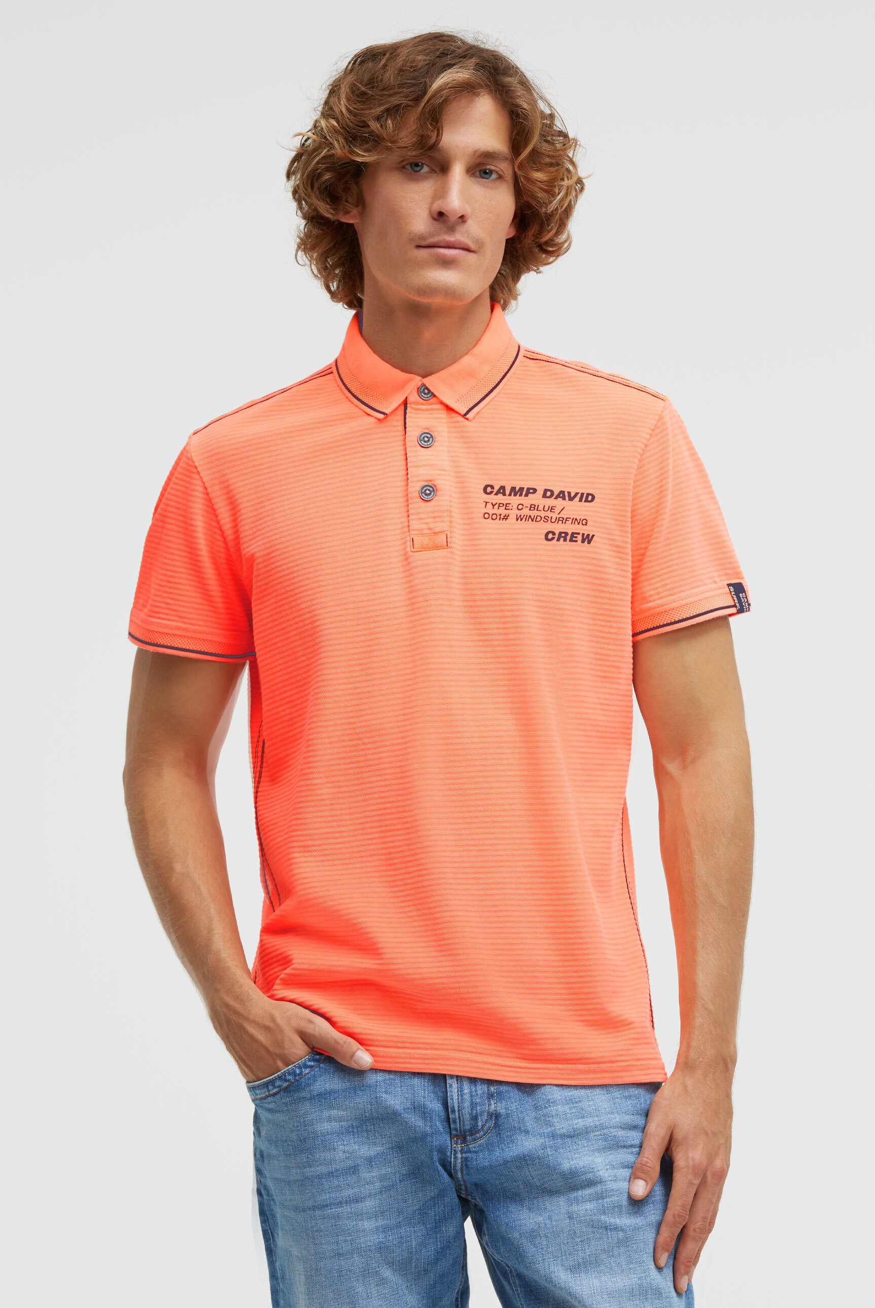 CAMP DAVID Poloshirt mit Kontrastnähten