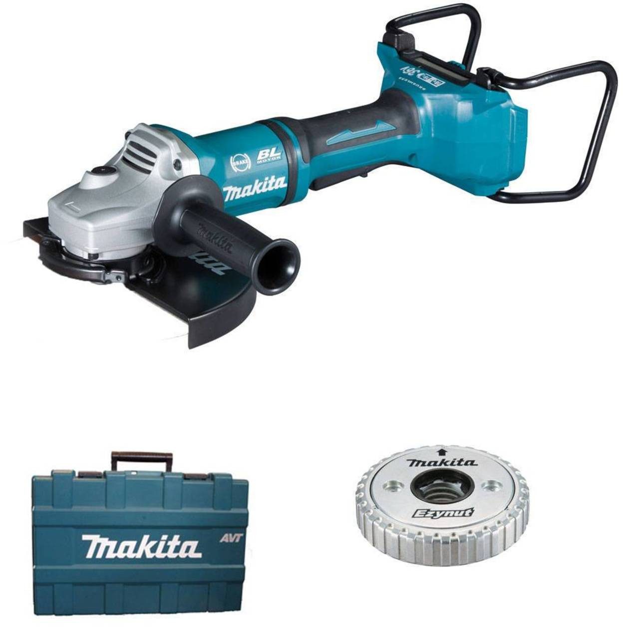 Makita Akku-Winkelschleifer DGA900ZKX2, max. 6000 U/min, (Sologerät, Ohne Akku und Ladegerät), 36V,automatische Drehzahl,EZYNUT,Sanftanlauf