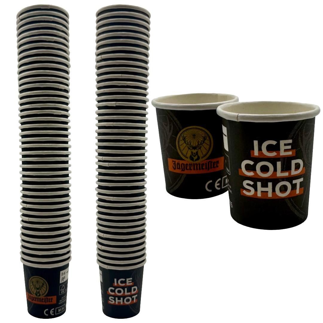 Jägermeister Einwegbecher Jägermeister Pappbecher 2 cl geeicht – Shotbecher 40 Stück – Ei