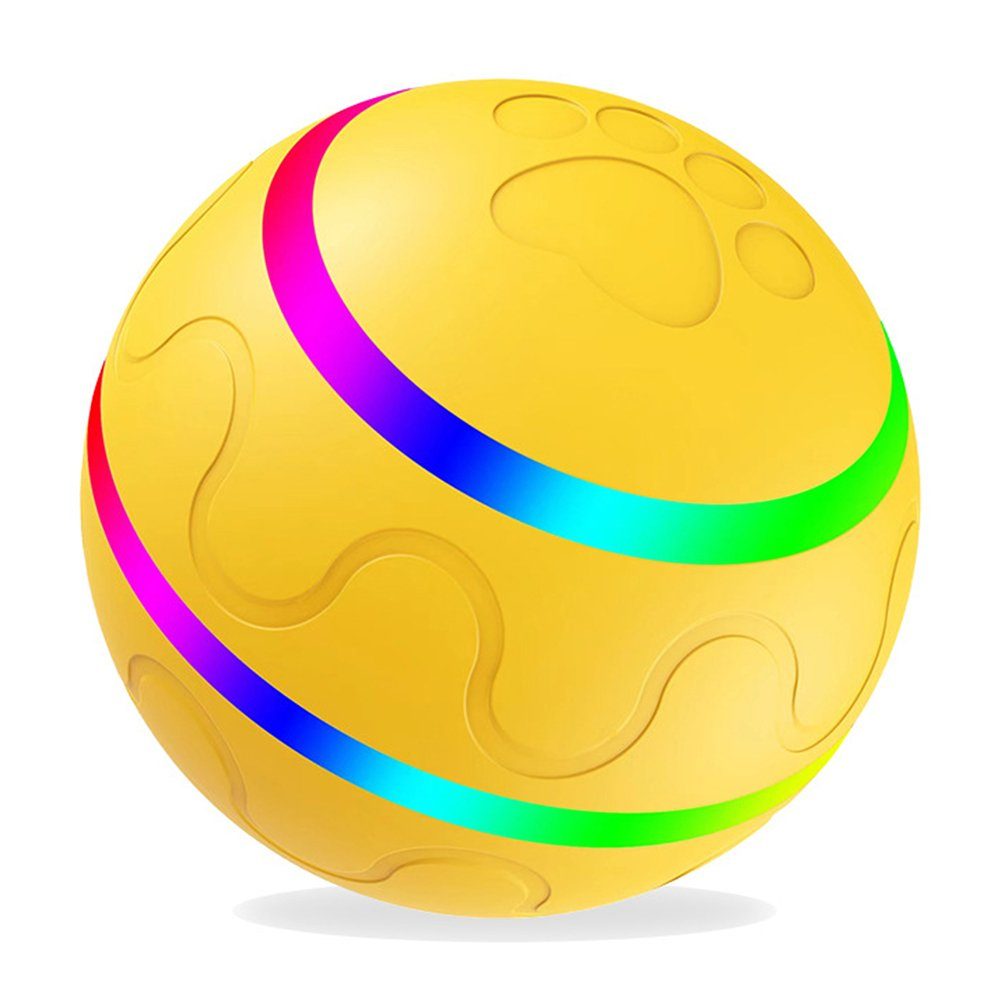 Blusmart Tierball Automatischer Katzen-Teasing-Ball, Leuchtender Interaktiver Gelb B