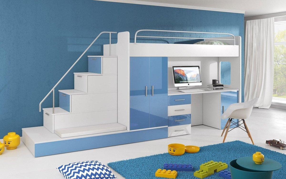 Luxusbetten24 Hochbett Kinderhochbett Adventure mit Schreibtisch, günstig online kaufen