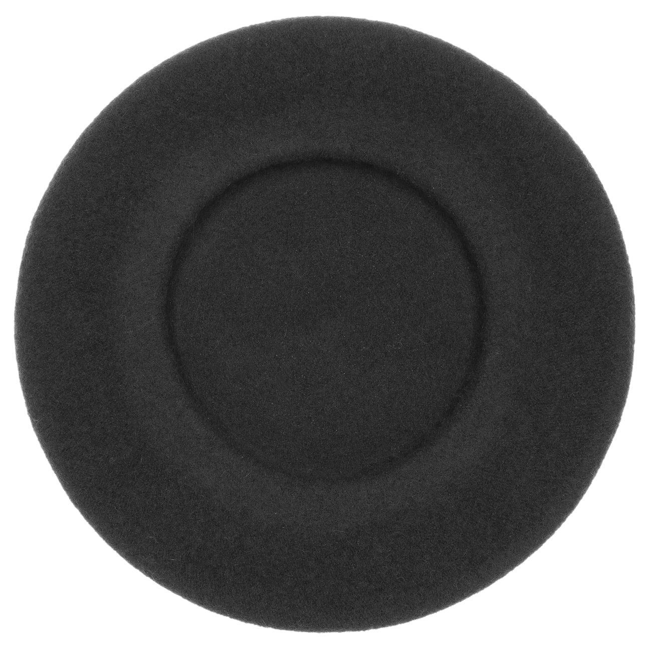 (1-St) Seeberger schwarz Wollbaske Baskenmütze