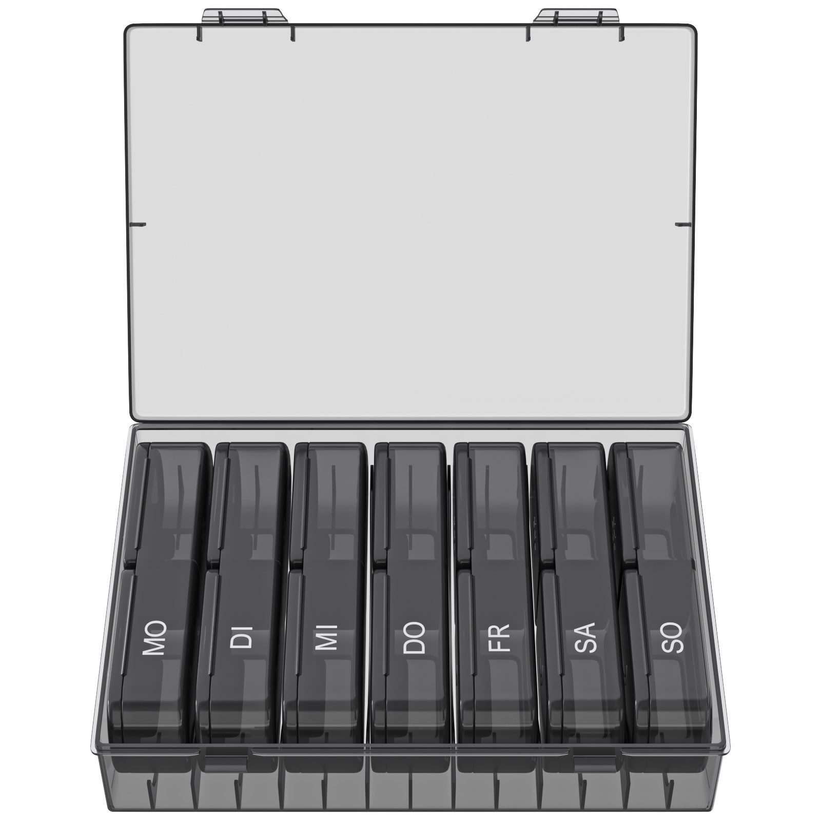 Wellgro Pillendose Große Tablettenbox für 7 Tage