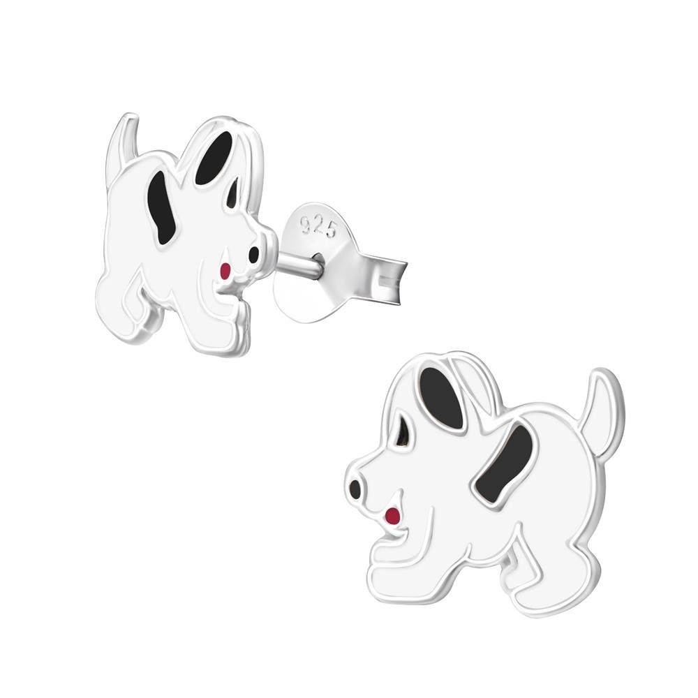 BUNGSA Ohrring-Set Ohrstecker Hundewelpe aus 925 Silber Kinder (1 Paar (2 Stück), 2-tlg), Ohrschmuck Ohrringe
