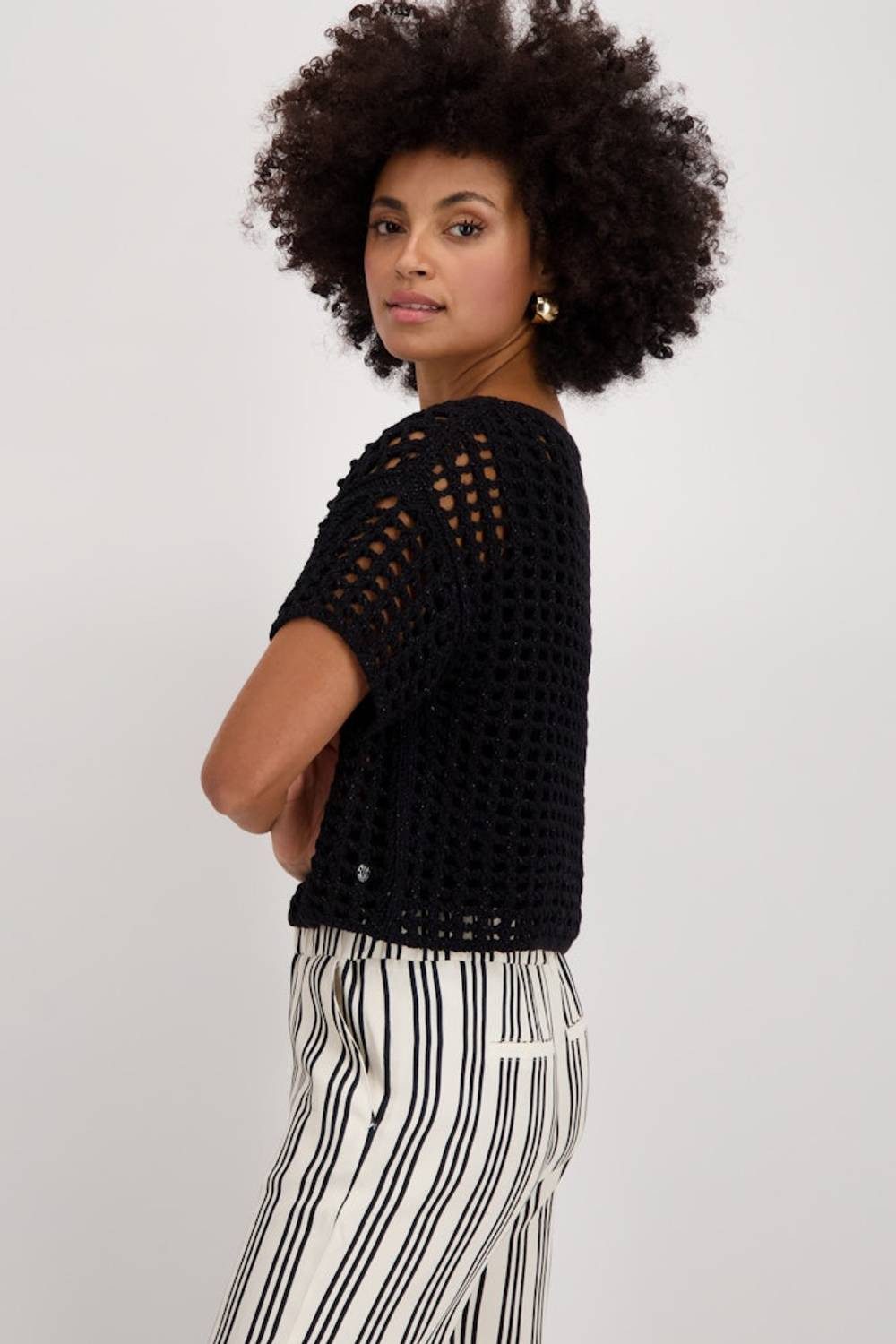 Monari Rundhalspullover 409997 Glanz