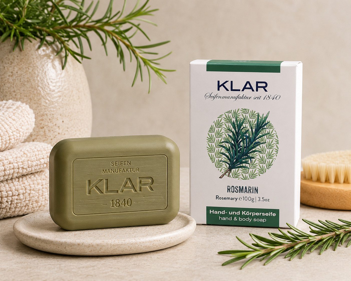 Klar Seife Handseife Rosmarinseife 100 g