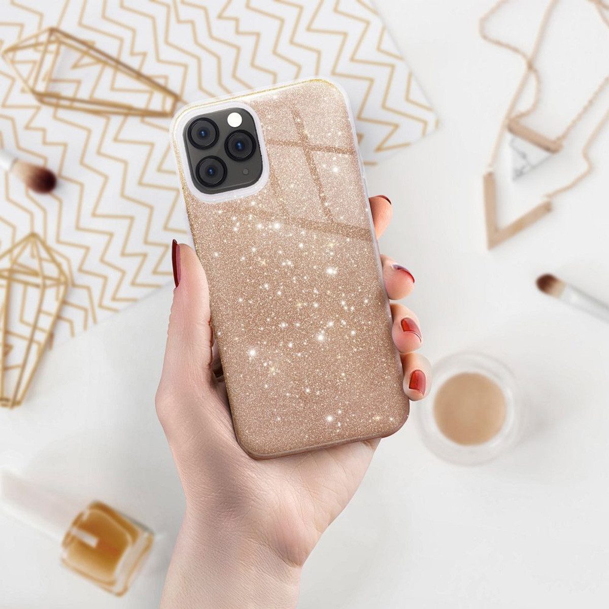 COFI 1453 Bumper Glitzerhülle Handyhülle Schutzhülle für Smartphone