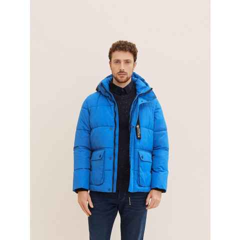 TOM TAILOR Winterjacke Pufferjacke mit Kapuze - REPREVE(R) Our Ocean(R)