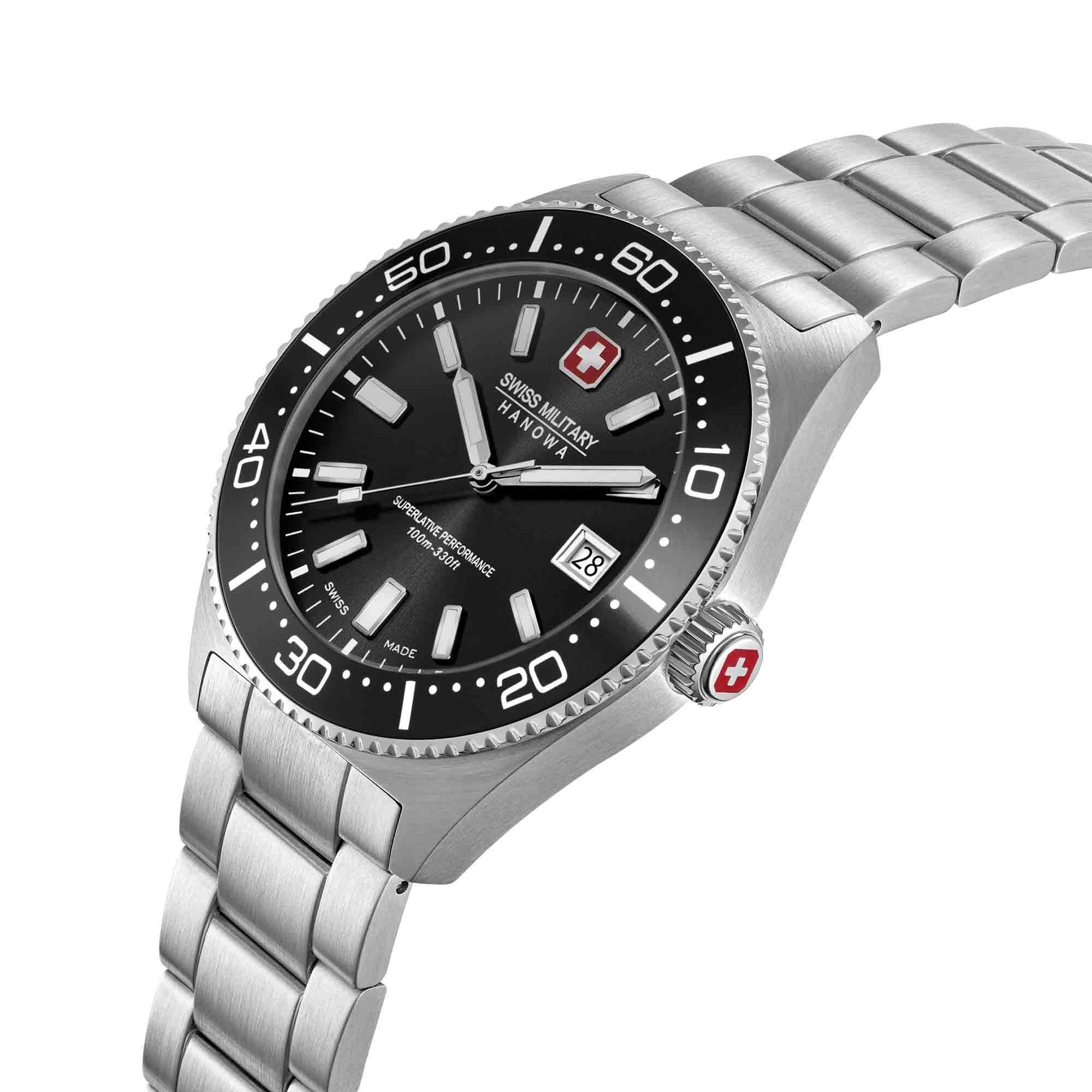 Swiss Military Hanowa Quarzuhr Quarzuhr Herrenuhr 43 mm Quarz Herren