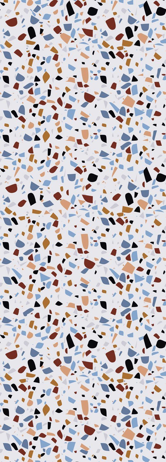 queence Vinyltapete Dana, glatt, 3D-Optik, Motiv, bedruckt, gemustert, gepunktet, 90x250cm, selbstklebend, kinderleichte Anbringung, Sticker