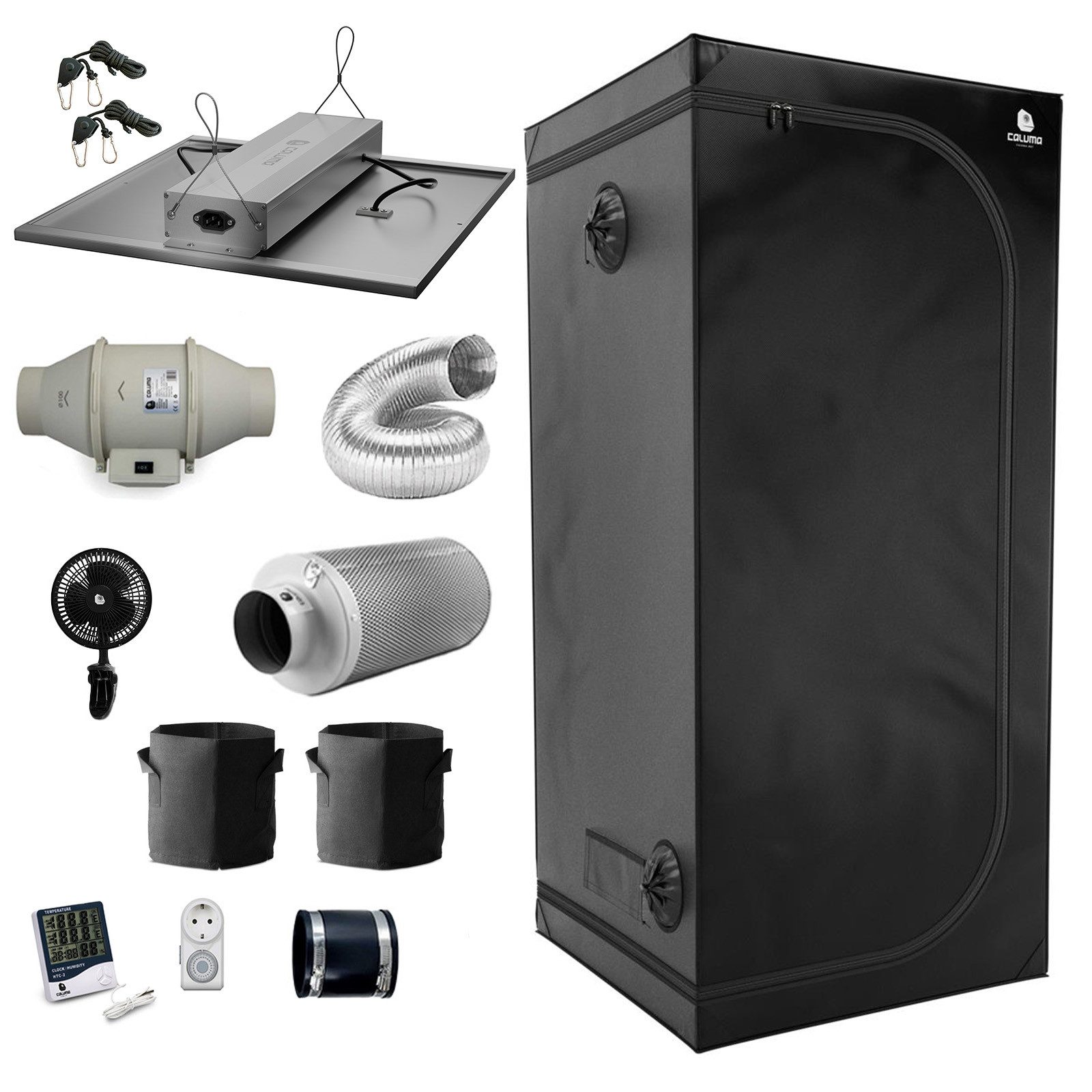 Caluma Foliengewächshaus Growbox Komplett Set - 80x80 cm Growzelt, 240W LED günstig online kaufen