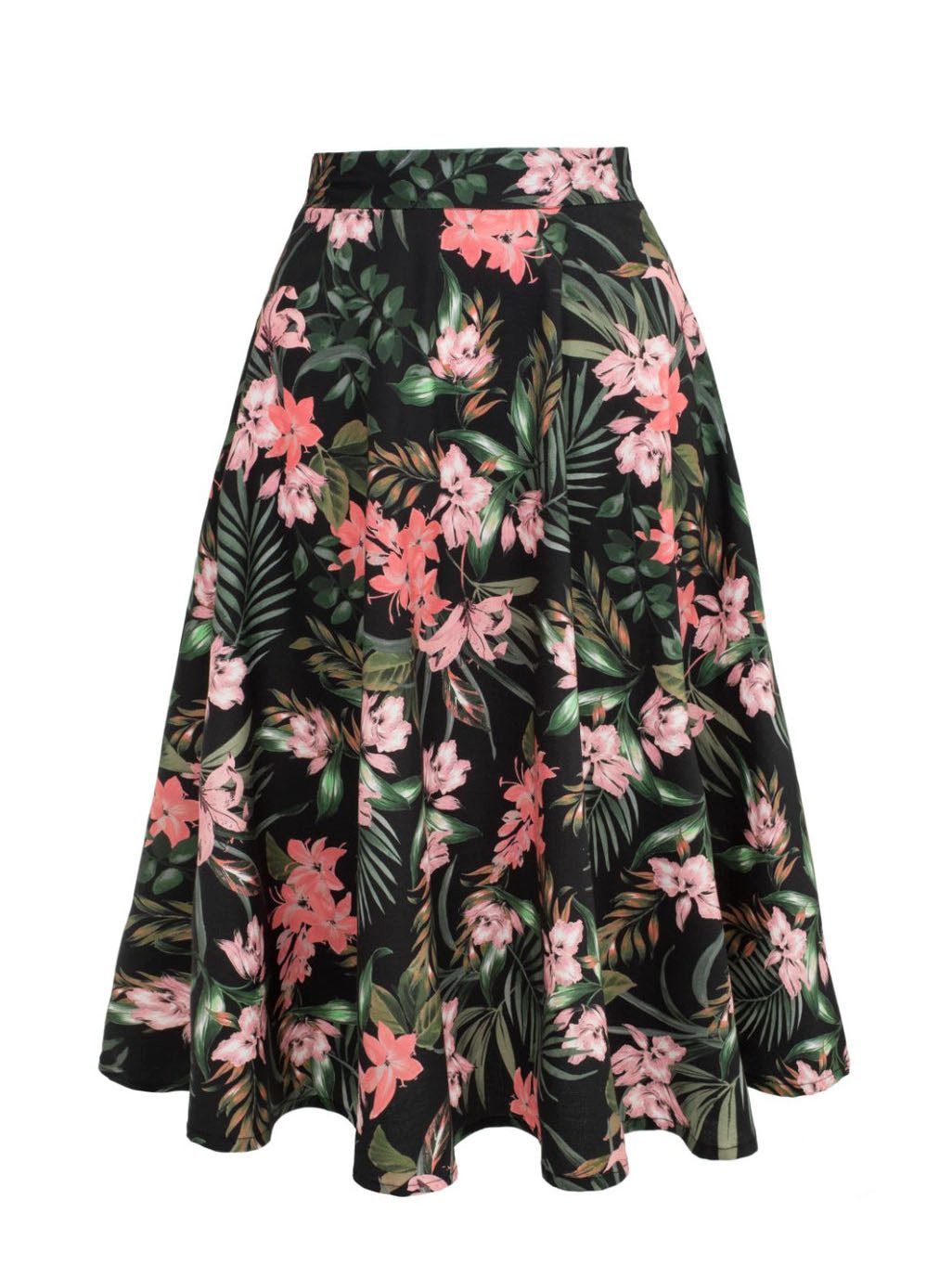 Hell Bunny A-Linien-Rock Calypso 50's Tropical Swing Skirt Vintage Blumenmu günstig online kaufen