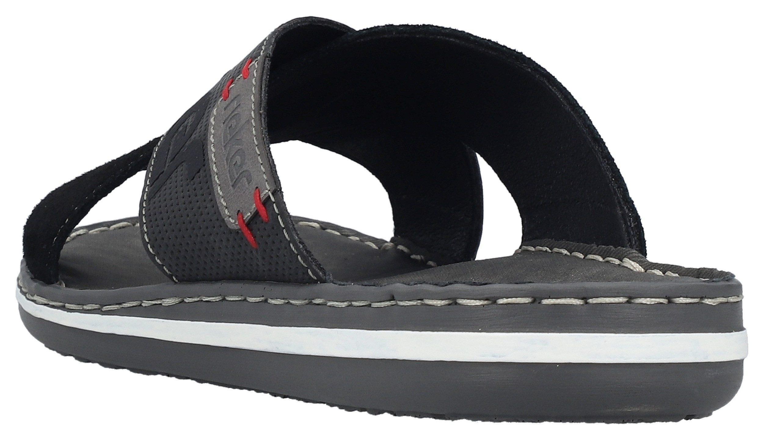 Rieker Pantolette Sommerschuh, Schlappen, Poolslides, mit Kontraststeppung