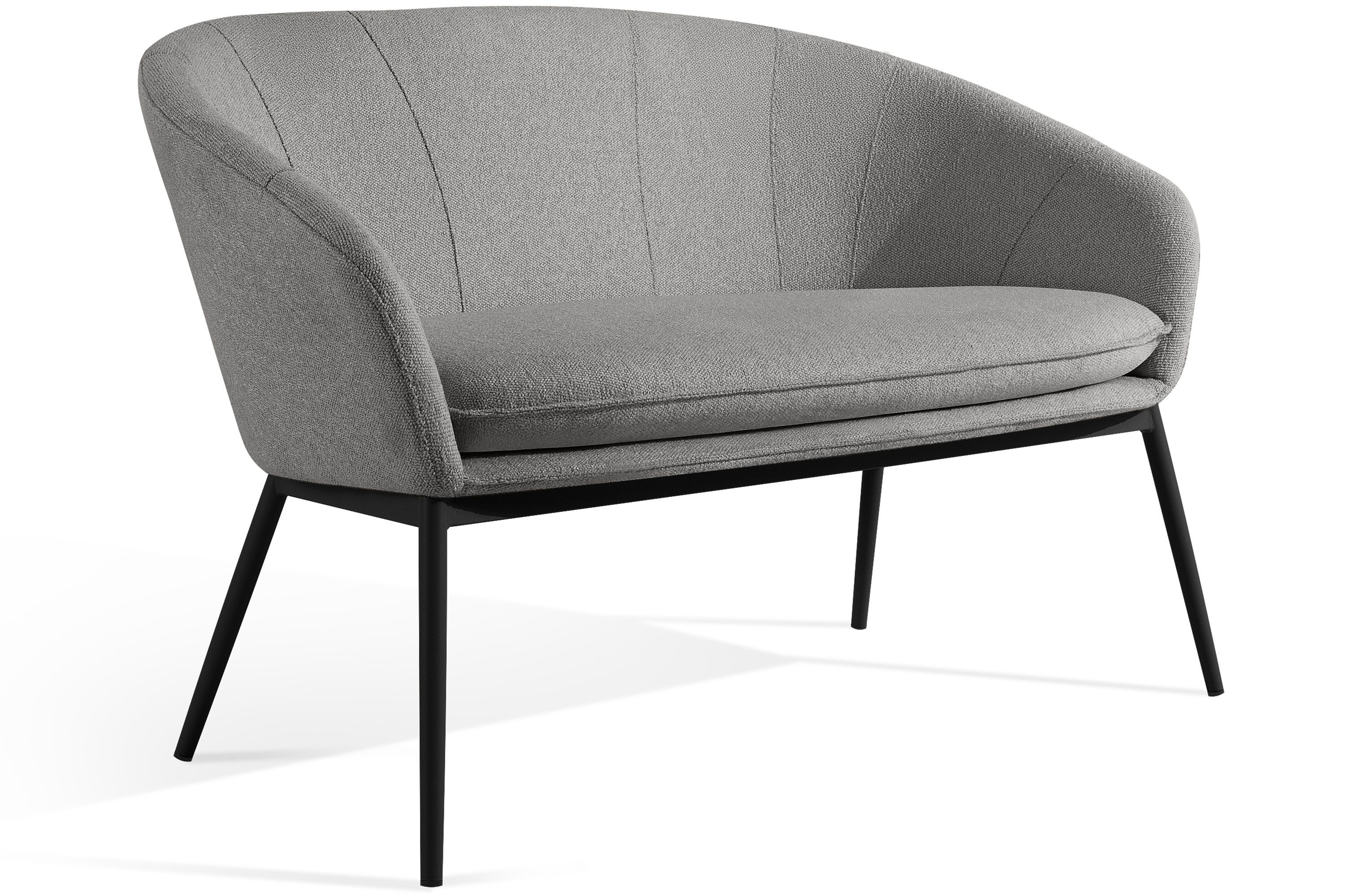 KONSIMO® Loungesofa SOLIS Gartensofa, Gartenmöbel, Sofa 2-Sitzer, hergestellt in der EU, (B) 118 cm (H) 76 cm (T) 66 cm, wasserabweisender Stoff, Modern, weiß Gestell