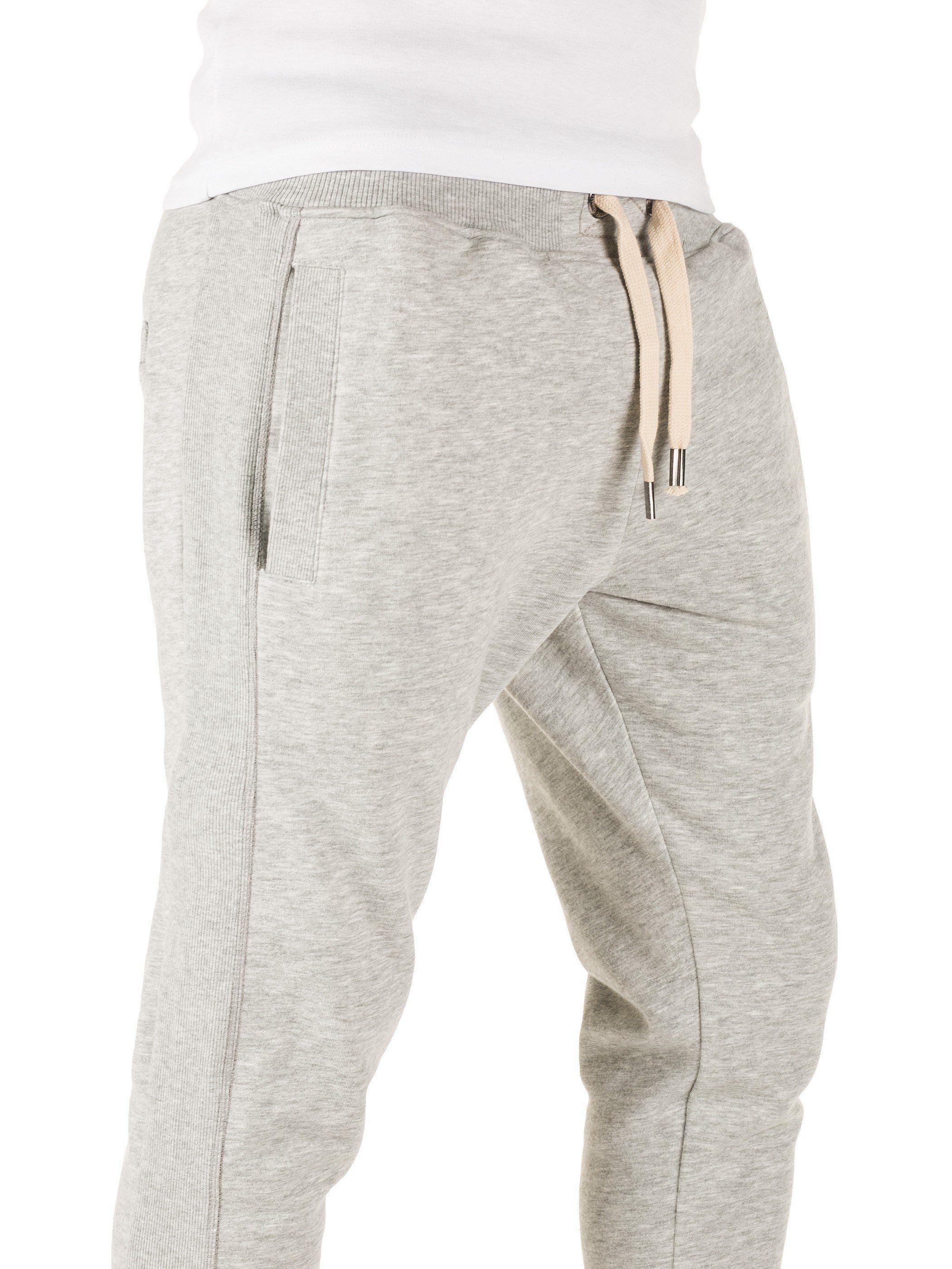Yazubi Jogginghose Sweatpants mit (mirage Kordelzug 154703) Grau in Unifarbe mit Bund elastischem Edward gray
