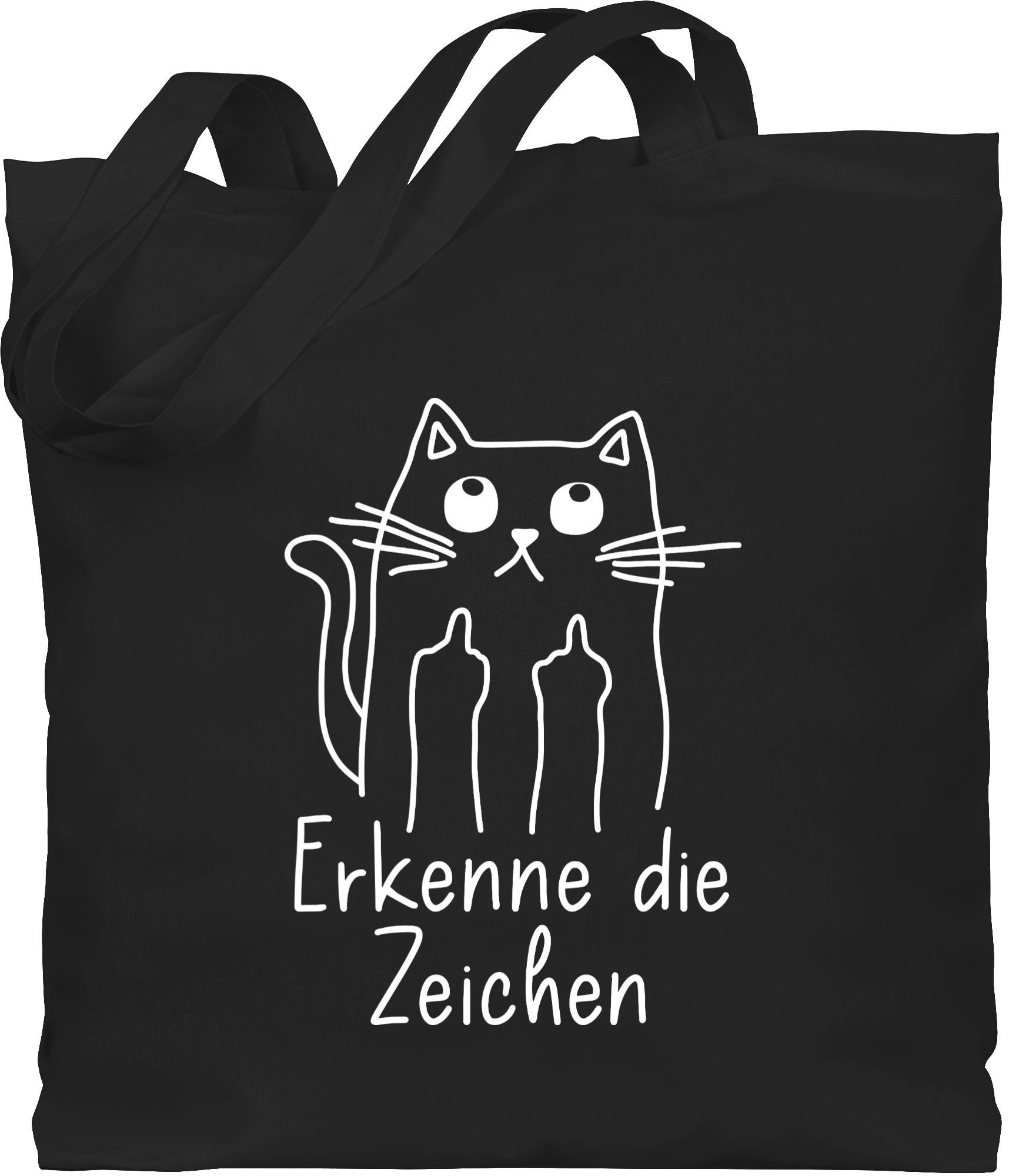 Shirtracer Umhängetasche Katzensprüche Lustig Katze Katzenfan Geschenk