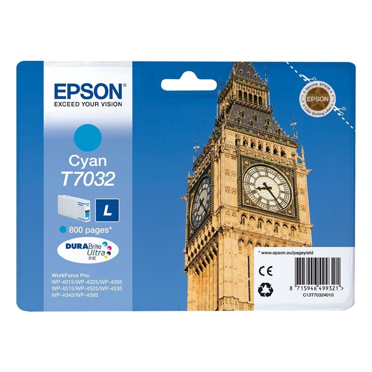 Epson T7032 Tintenpatrone (Original Druckerpatrone, cyan)