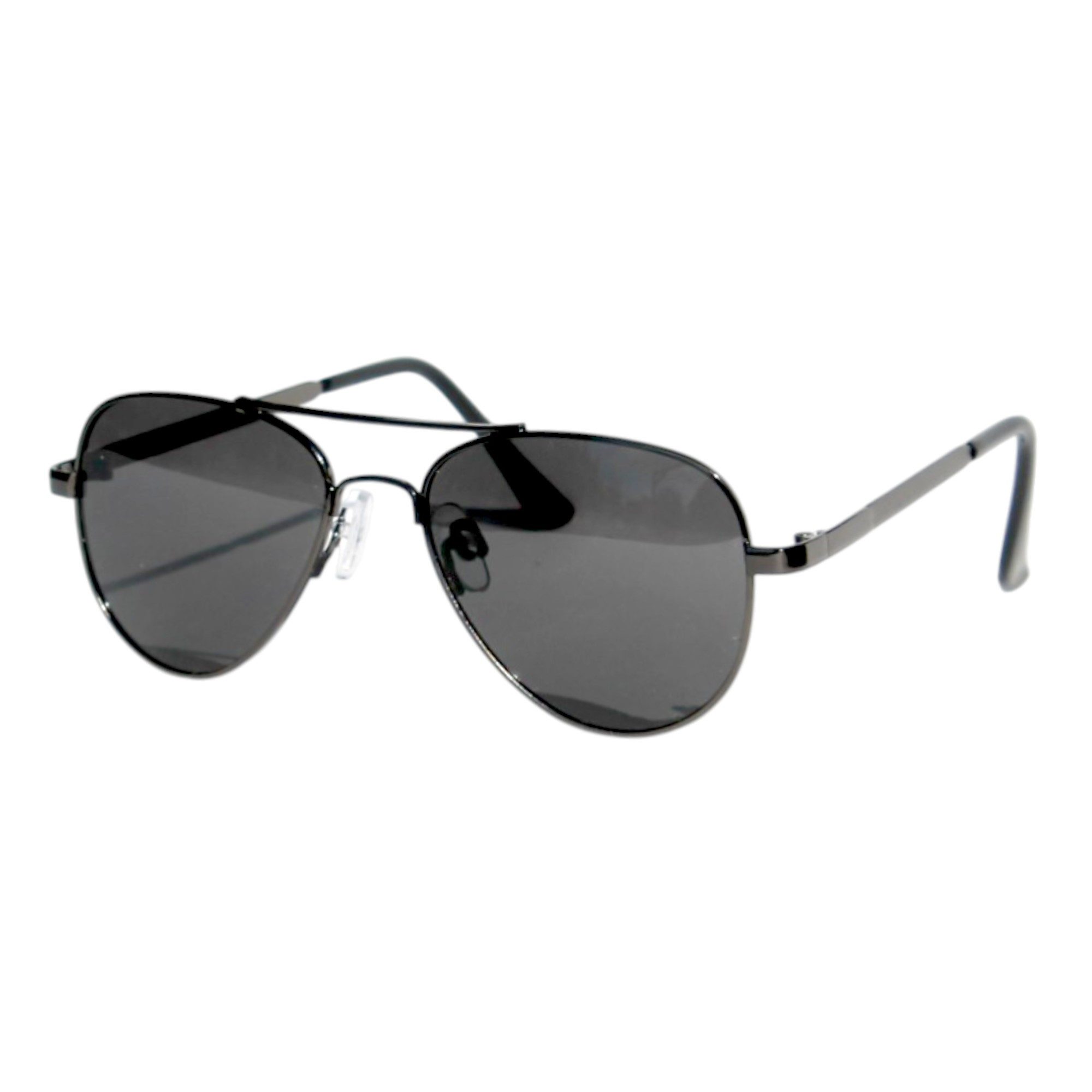 Rennec Sonnenbrille Kinder Pilotenbrille Polarisiert Jungen Mädchen 6 bis 11 Jahre (inklusive Brillenbeutel) Gläser UV400 Schwarz Getönt, stabiles Metallgestell