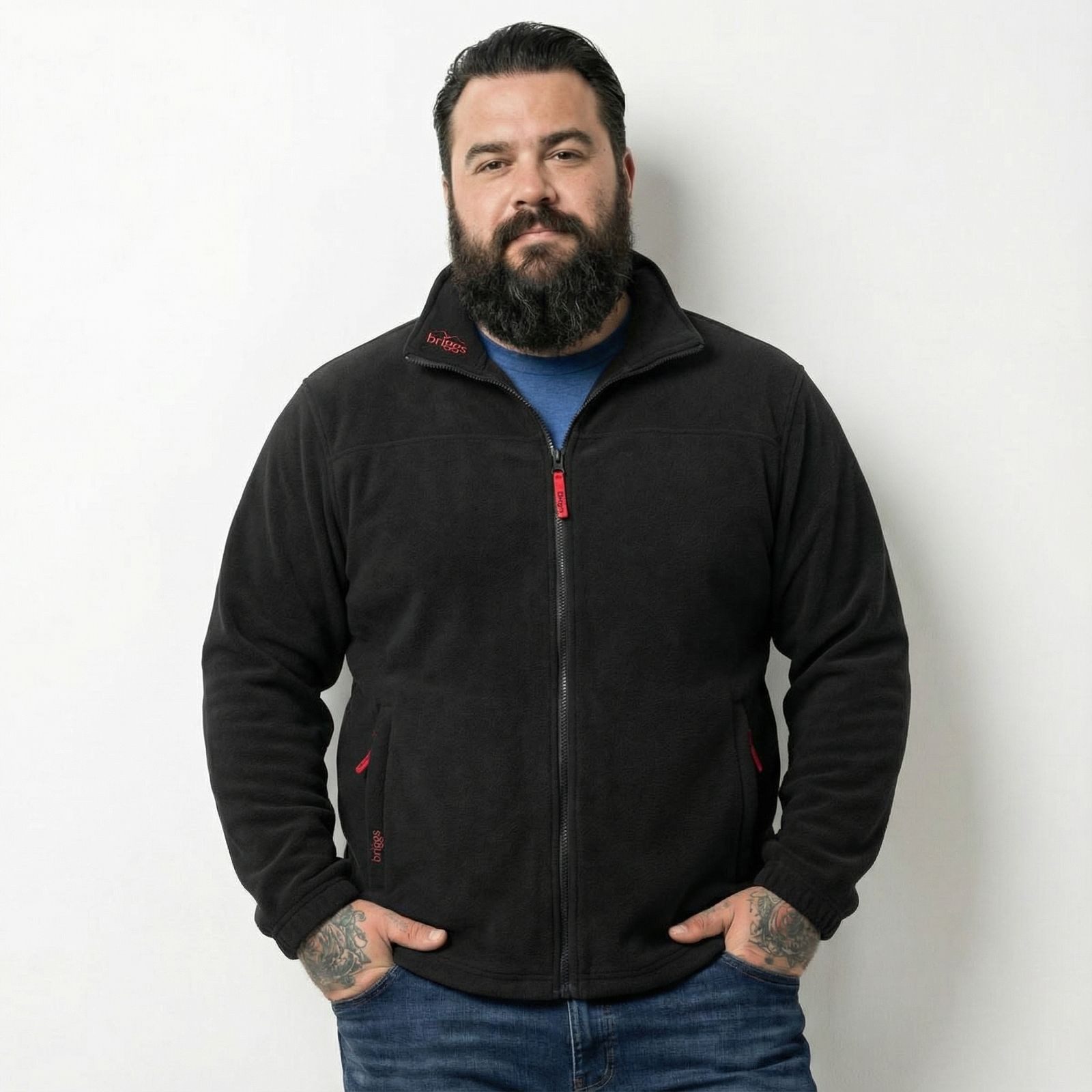 Brigg Fleecejacke Brigg Fleecejacke Übergröße schwarz ohne Futter günstig online kaufen