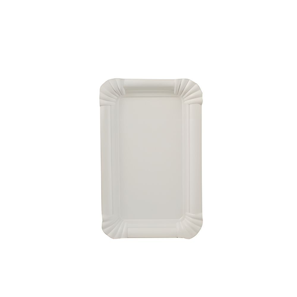 tradingbay24 Pappteller Teller, Pappe [ff] eckig 10 cm x 16 cm weiss extra stark 2000 Stk