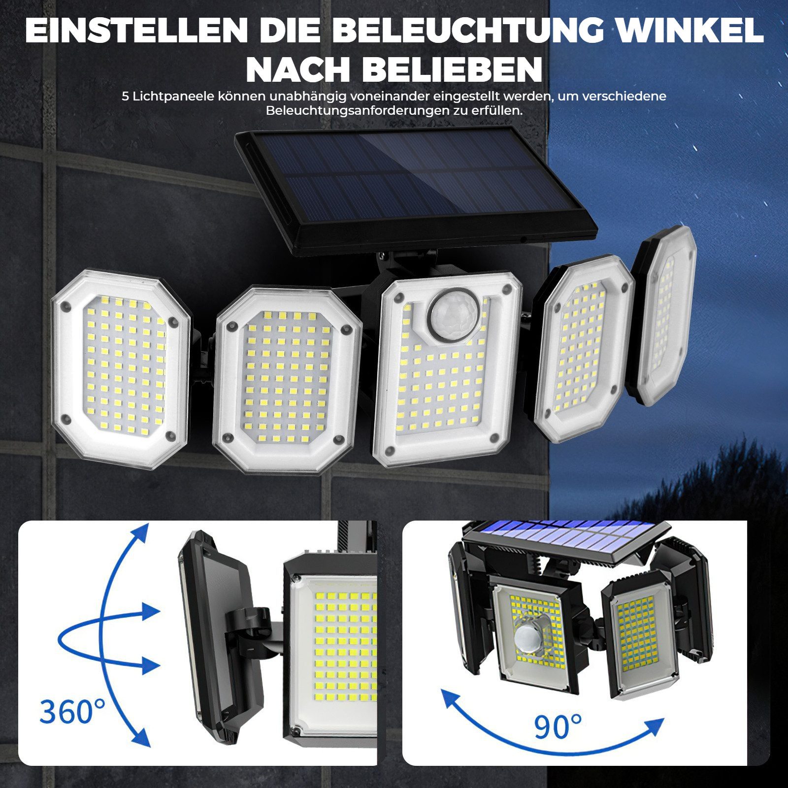 BlingBin LED Solarleuchte 300 LED Solarlampen günstig online kaufen