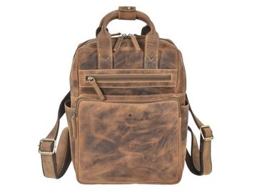 Greenburry Tagesrucksack "Vintage" Leder, Rucksack 27x31cm, kleiner Freizeitrucksack, antik braun