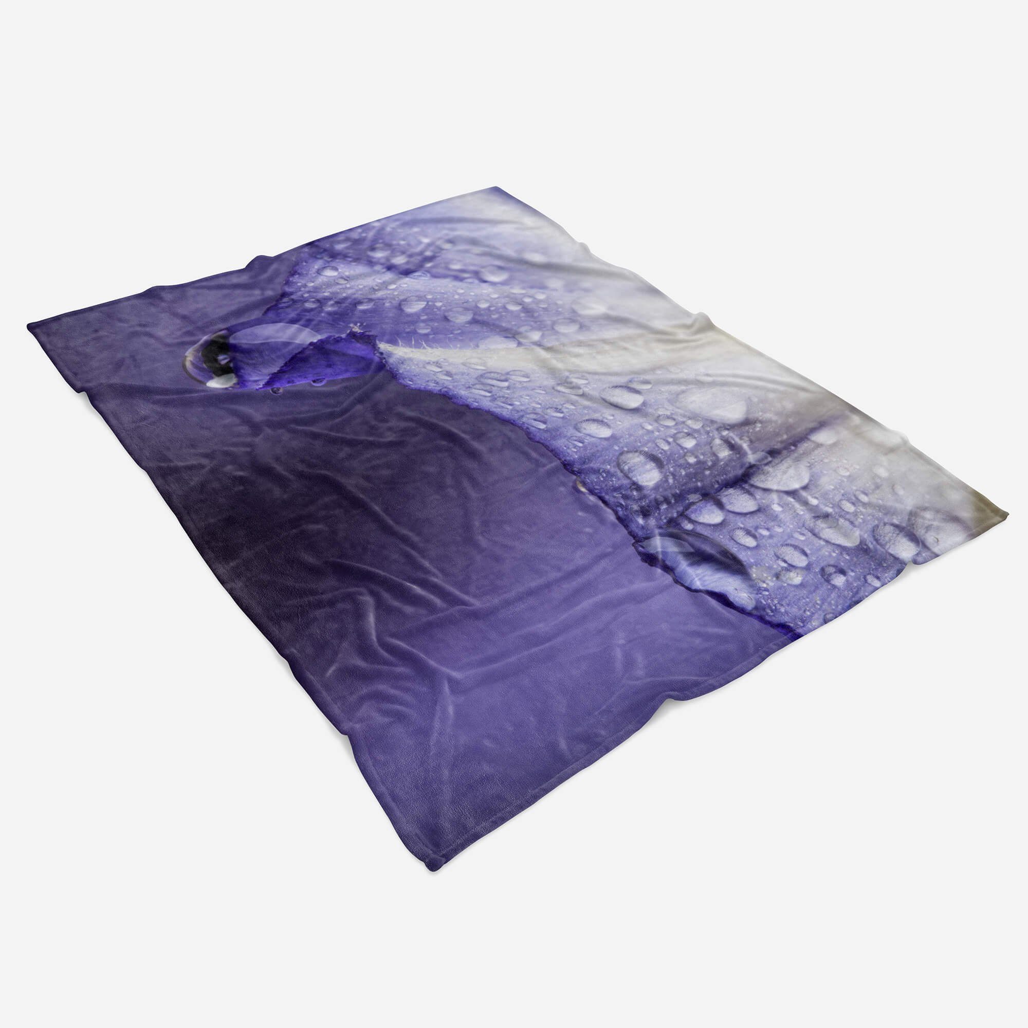 Wassertropfe, Strandhandtuch Sinus Handtuch mit Baumwolle-Polyester-Mix Fotomotiv Saunatuch Kuscheldecke Handtücher Art Handtuch (1-St), Blüte