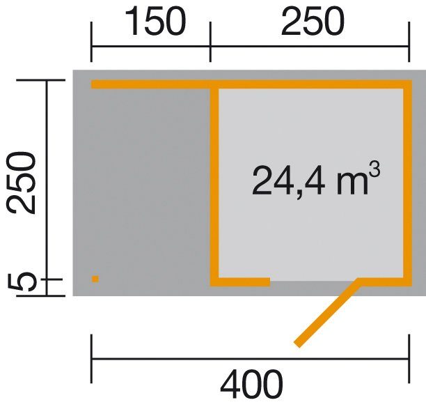 Thumbnail - weka Gartenhaus wekaLine 413A Gr.1, BxT: 410x260 cm, (Set)