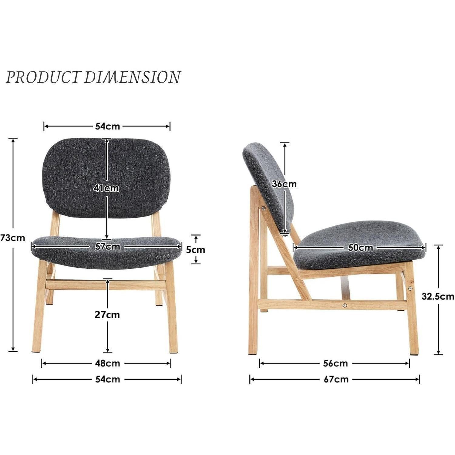 LuxusKollektion Loungesessel Loungesessel Armloser Chenille Holzbeine Wohnzimmer Grau