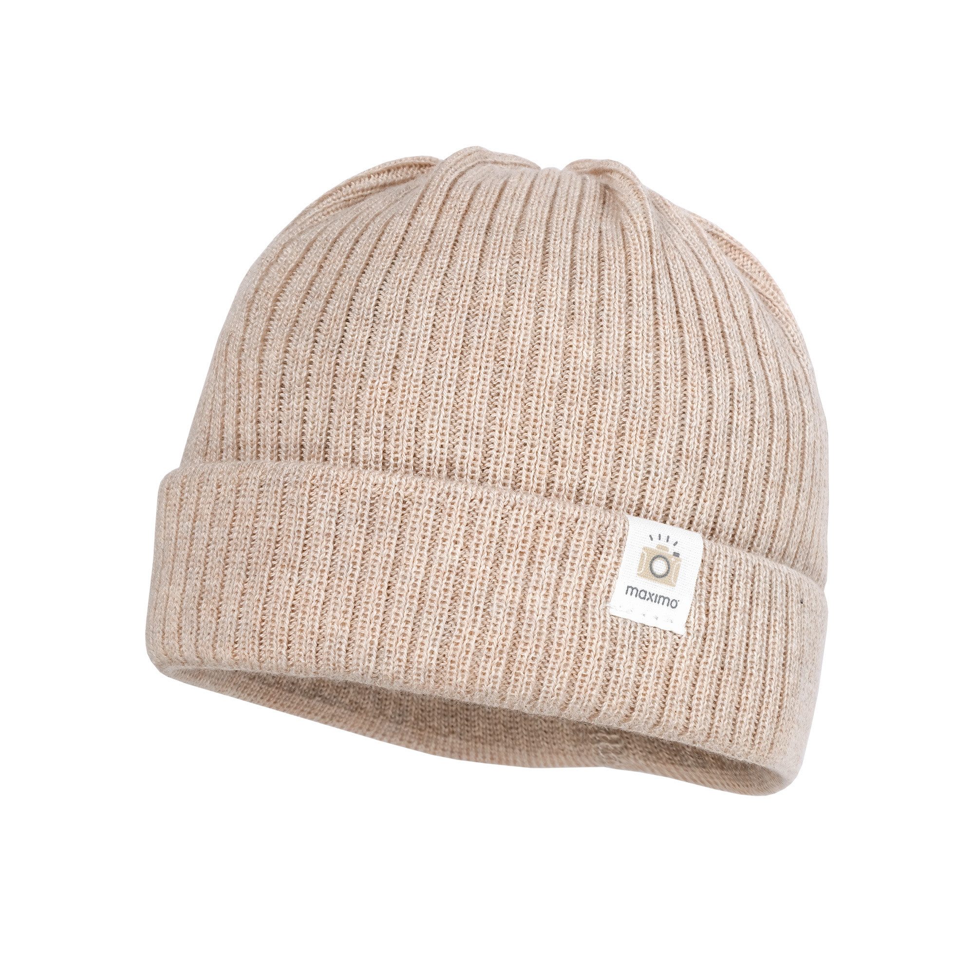 MAXIMO Strickmütze GOTS BABY-Beanie, Rippe Umschlag (1-St)